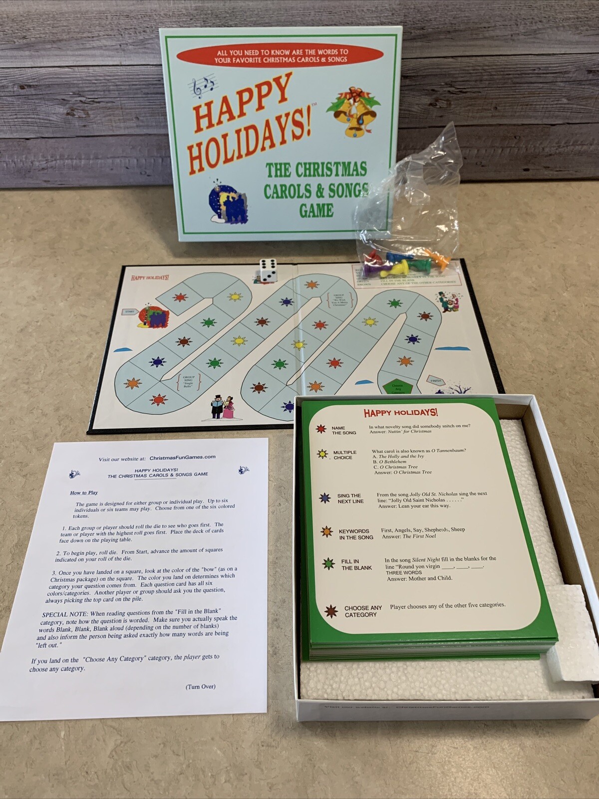 Happy Holidays! The Christmas Carols & Songs Board Game Trivia Lyrics