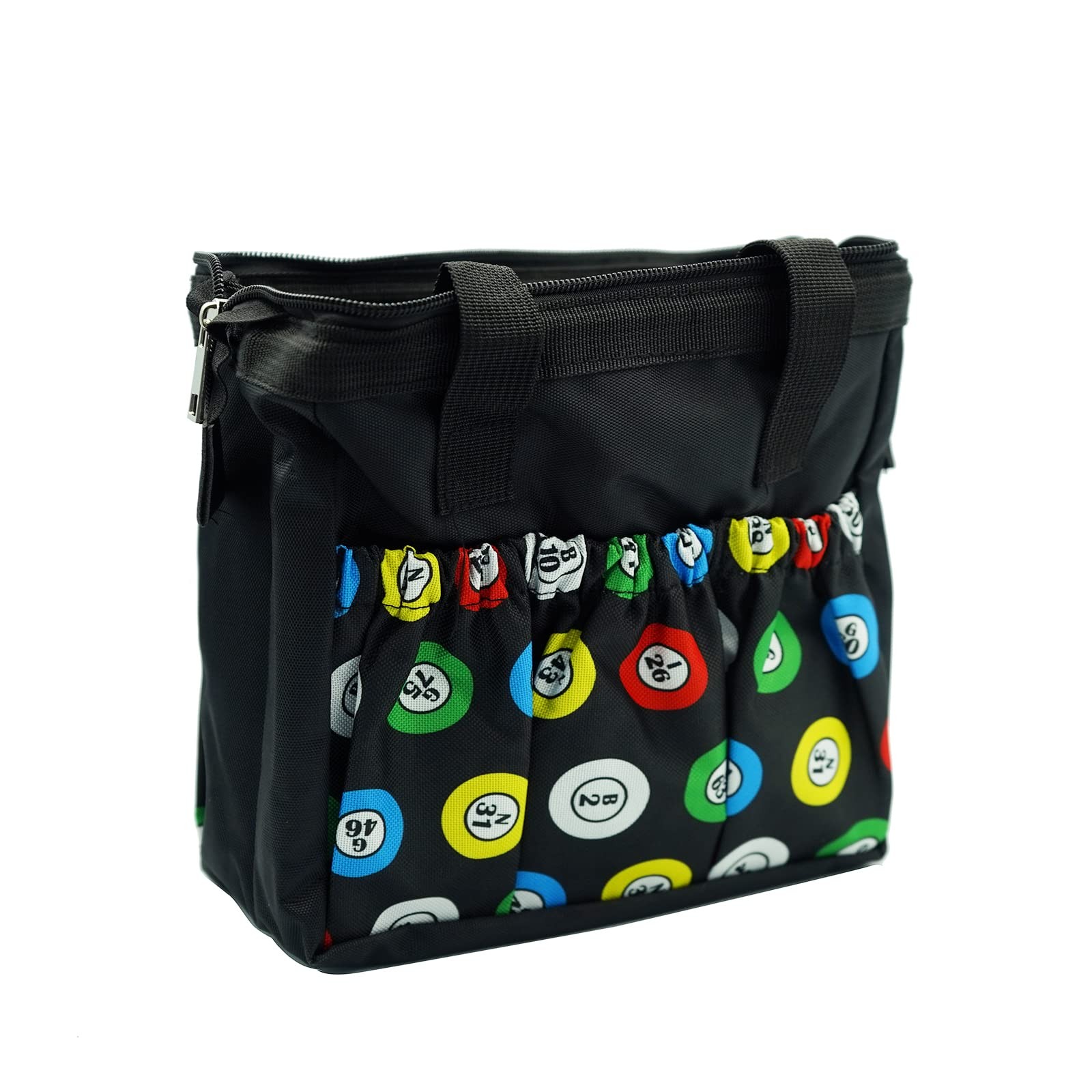 Yuanhe Bingo Dauber Bags with 6 Pockets Black Tote Bag One Size,
