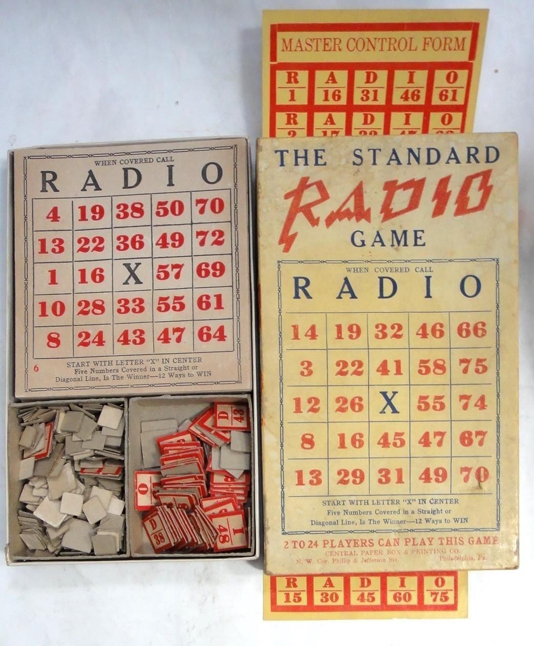 vintage antique old STANDARD RADIO GAME toy BINGO tube radio inspired w box RARE