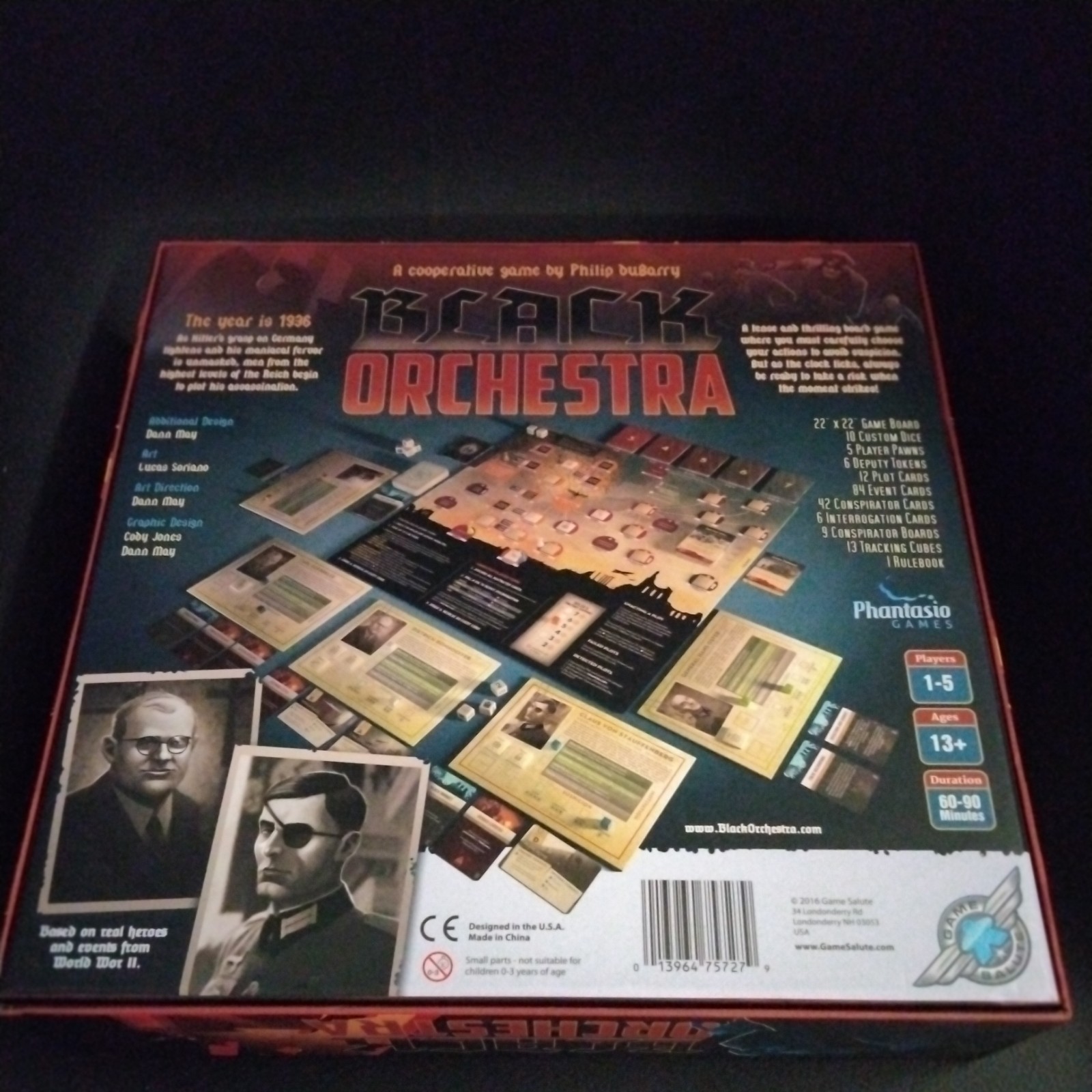 BLACK ORCHESTRA Board Game Used 100% COMPLETE Starling Games 2016