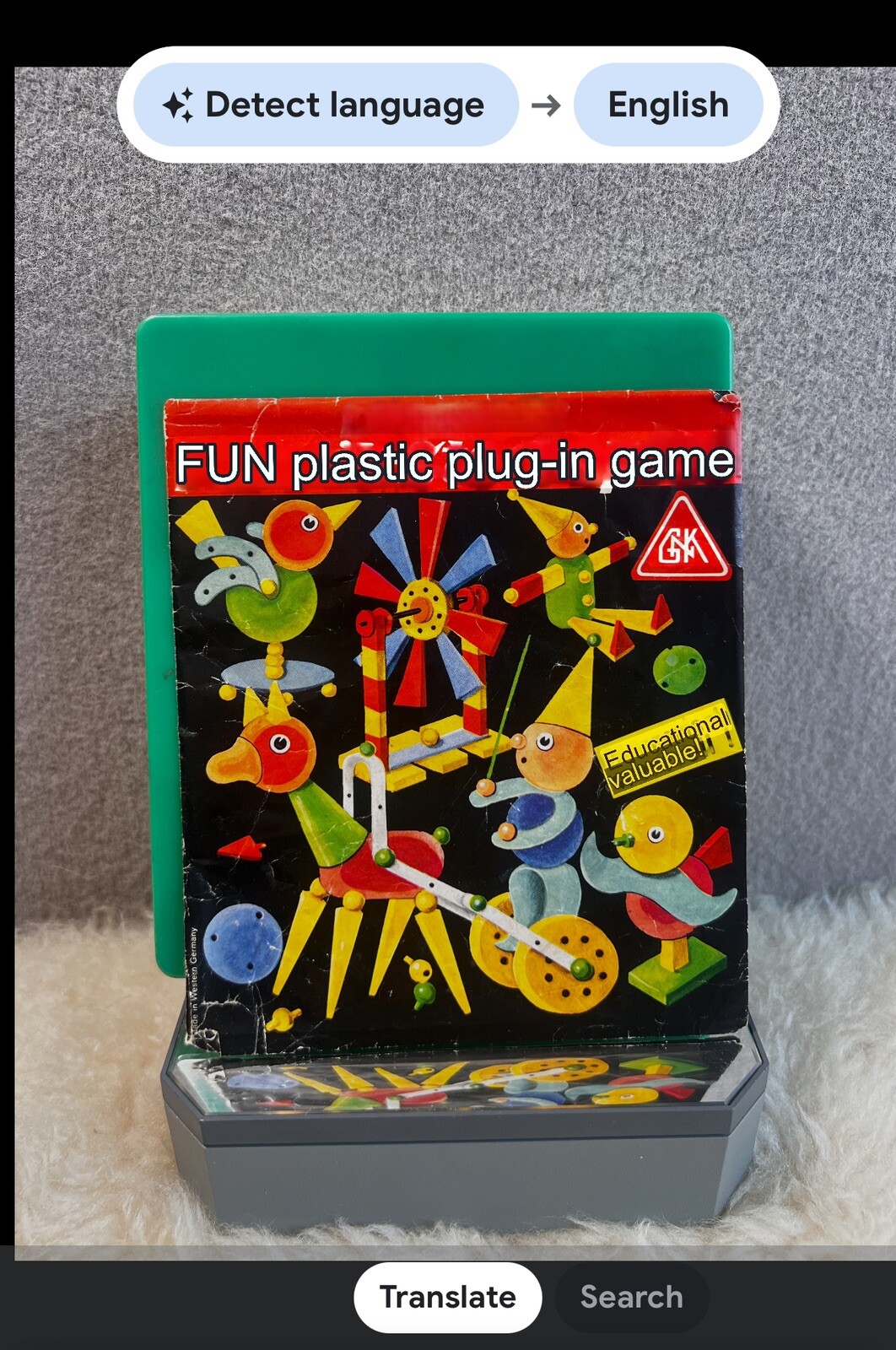 Vintage 50s/60s Child’s German plastic plug-in game Lustiges Germany