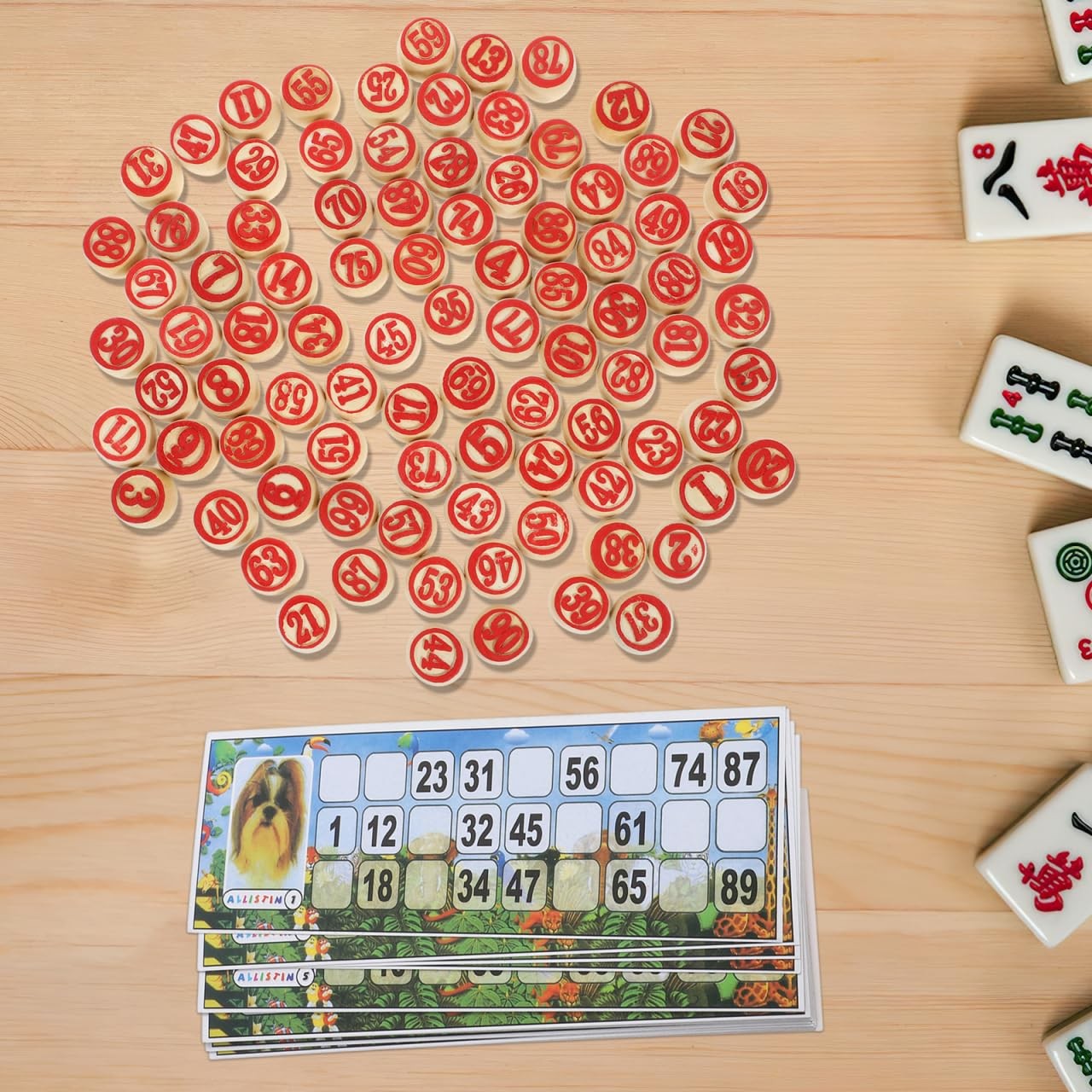 Russian Lotto Game Wooden Bingo Set with Numbers 1–90 Traditional Russian Bin…