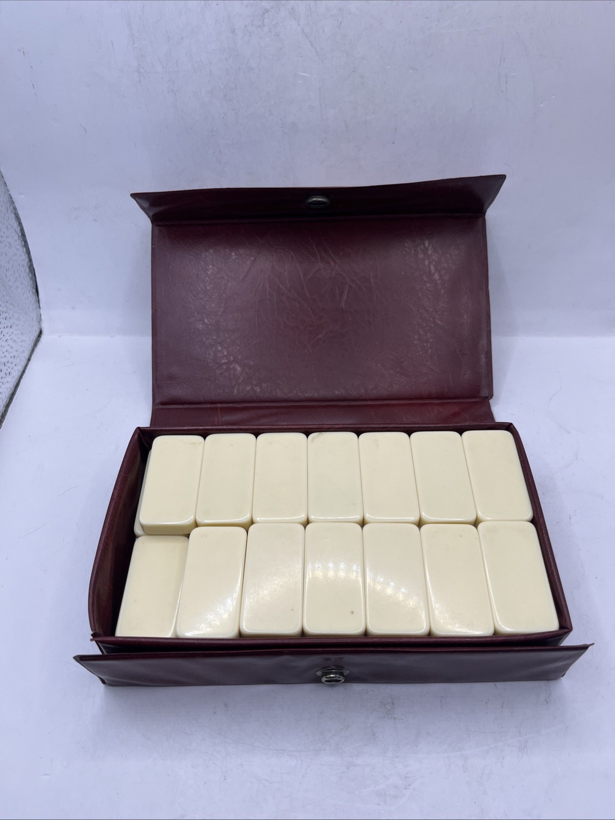 Dominoes by Cardinal Jumbo Black Dots w/ Vinyl Case 55 Piece