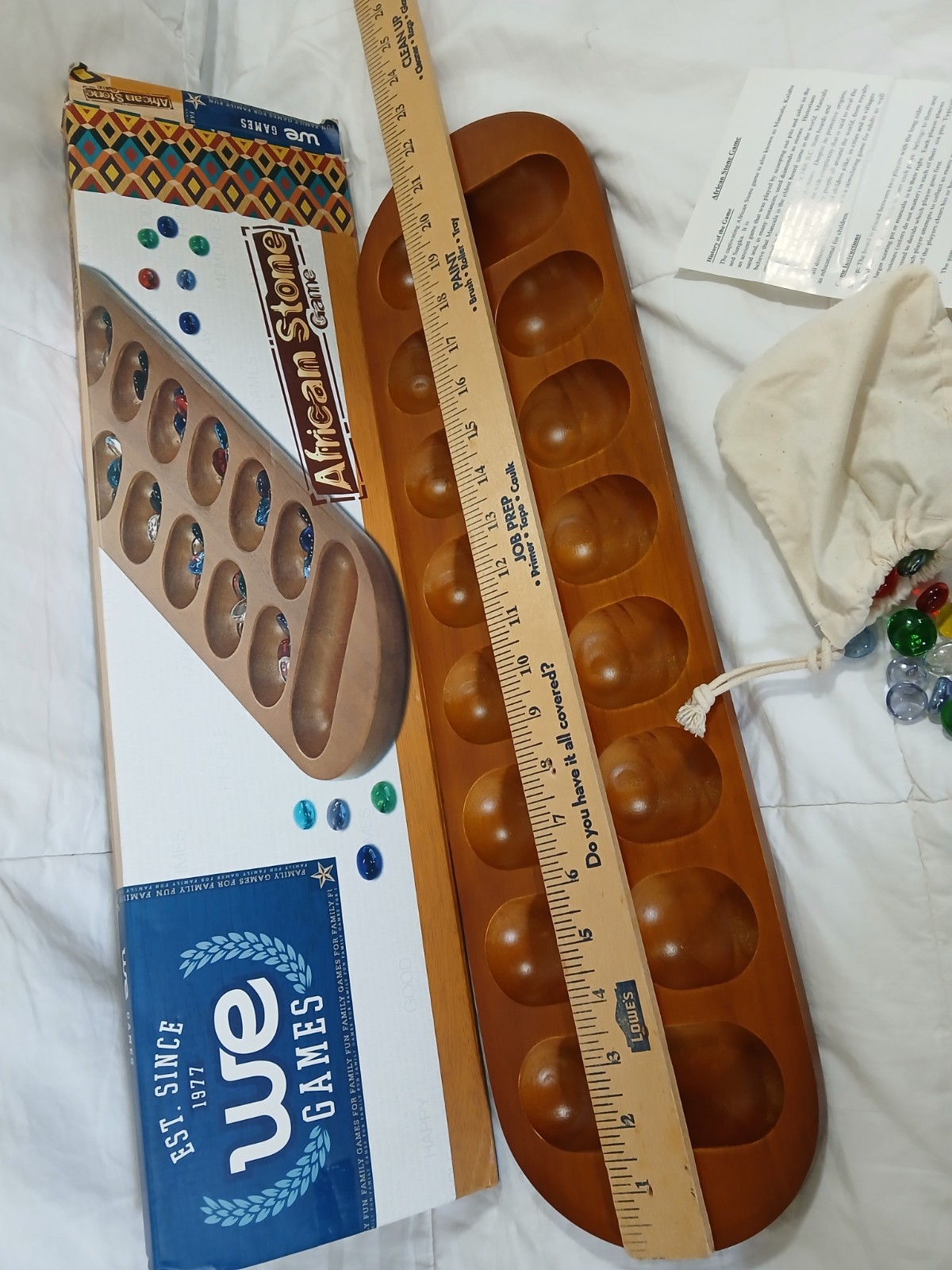 WE Games Mancala Board Game – 22 in., Solid Wood with Walnut Stain, Fun Games