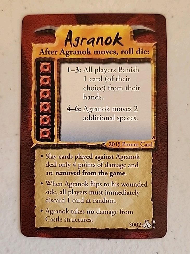 Castle Panic The Dark Titan Agranok Level 6 Promo Card