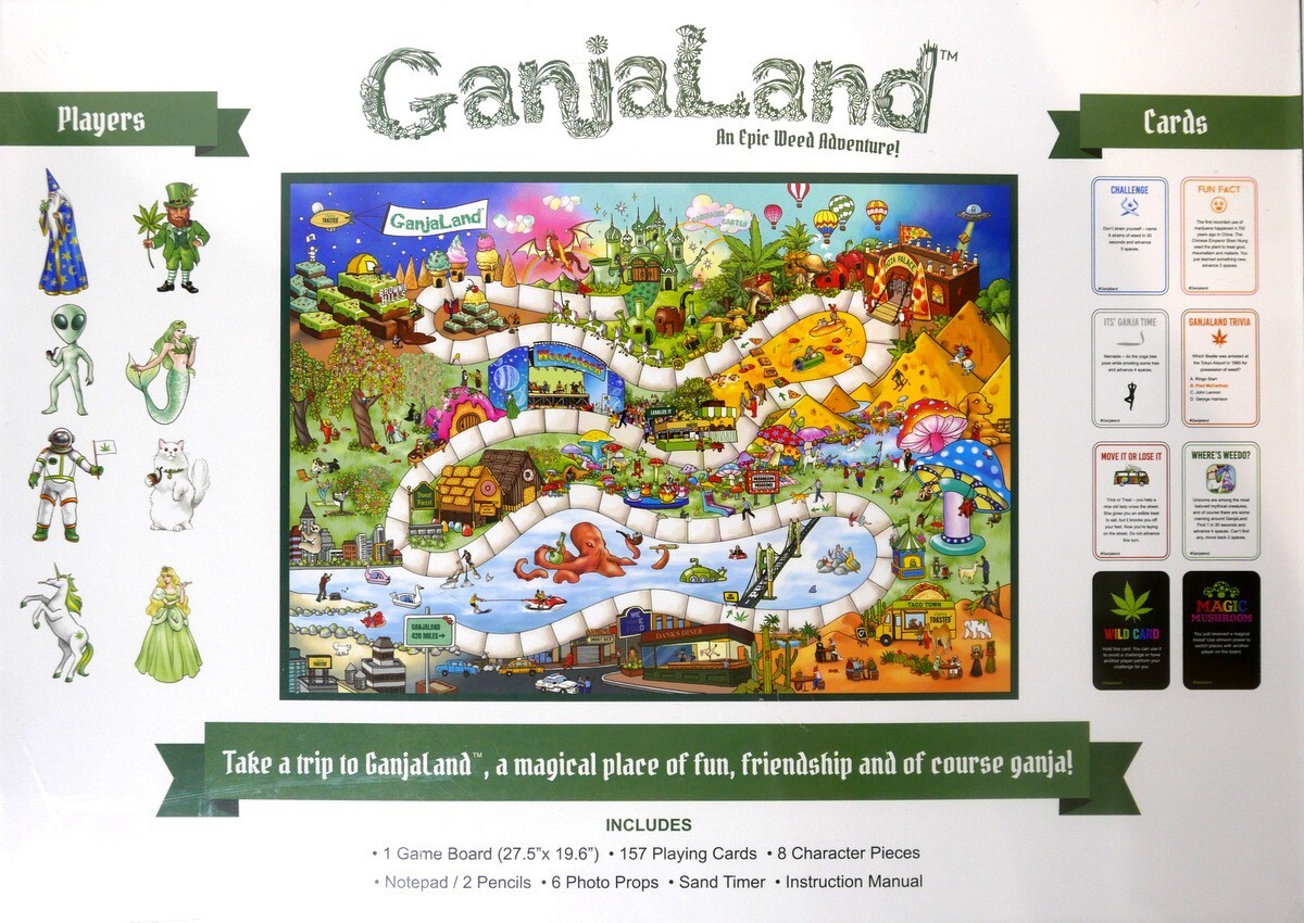 Ganjaland Board Game An Epic Weed Adventure for Adults NEW! Factory Sealed!
