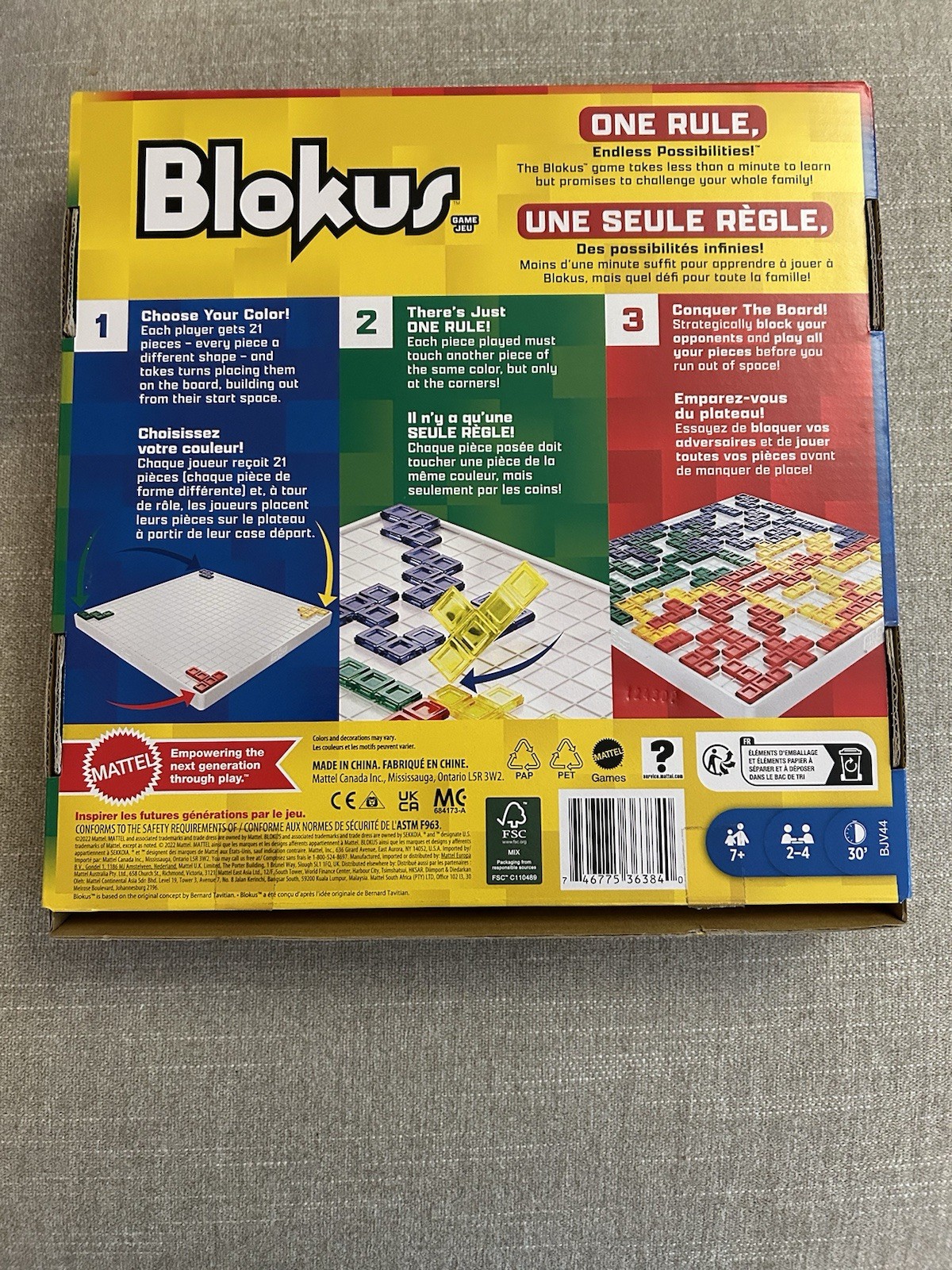 Blokus Educational Strategy Board Game by Mattel – New.