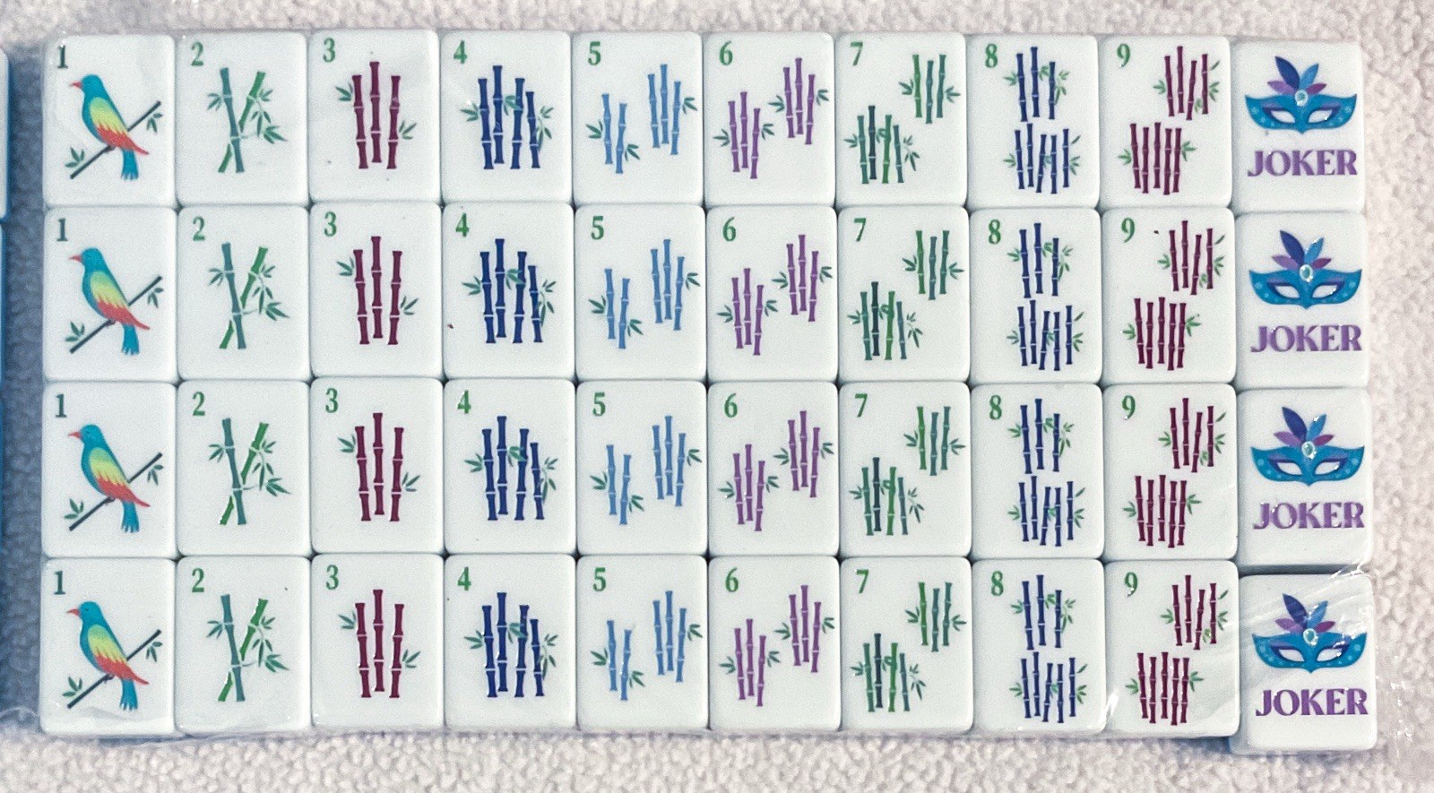 Blue American Mah Jong Mahjong 1.2” Tile Set 159 Pcs Tiles Missing One Number 9