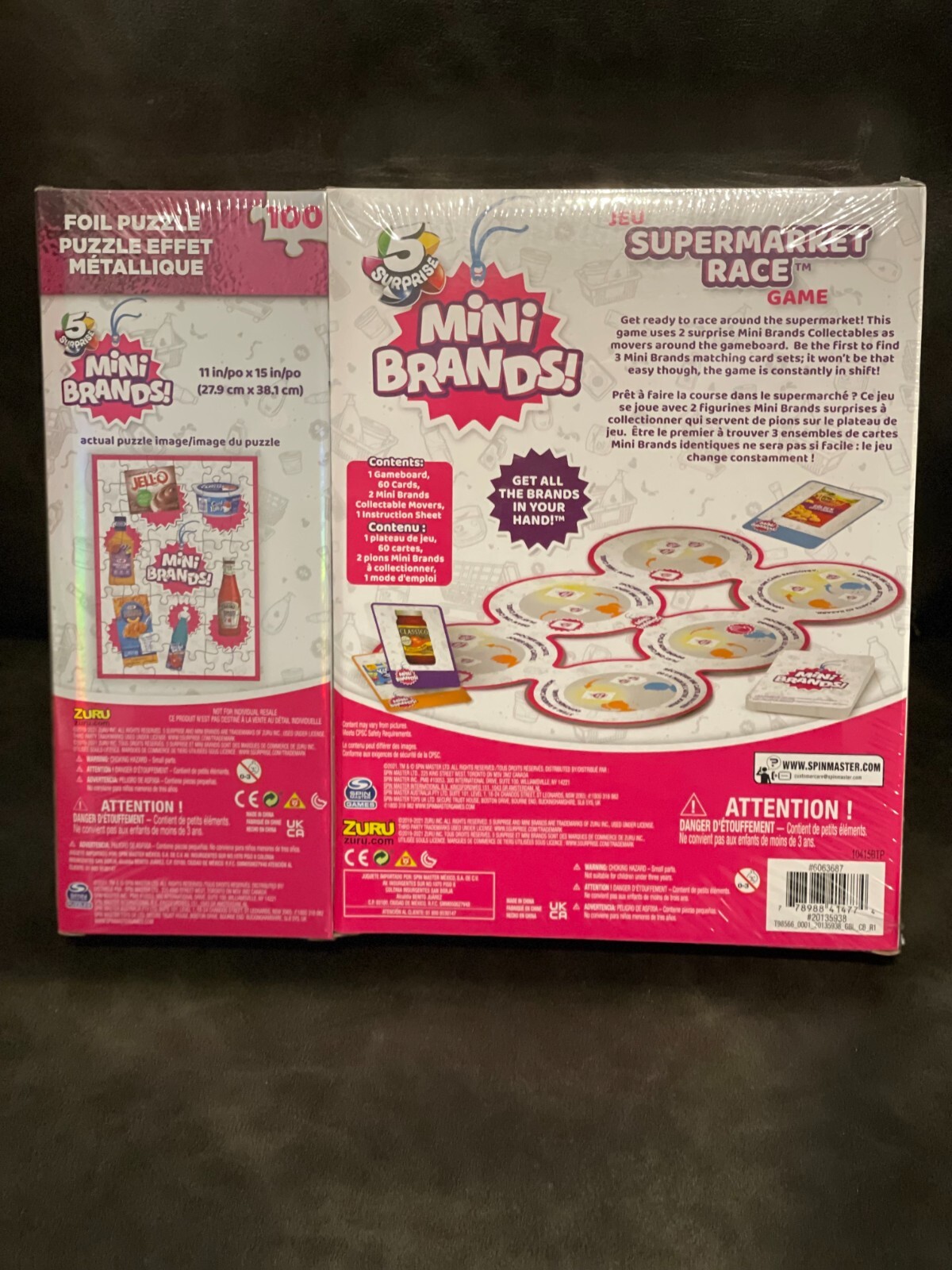 Spin Master Mini Brands Supermarket Race Game & 100pc Puzzle – Brand New/Sealed!