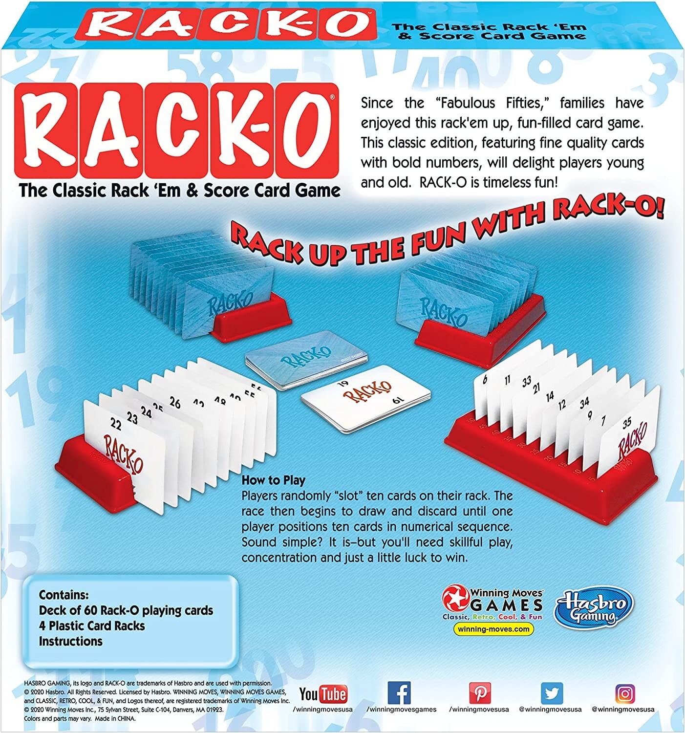 RACK-O Card Game – Family Game Night Kids 8+ & Adults – Original Retro Classic