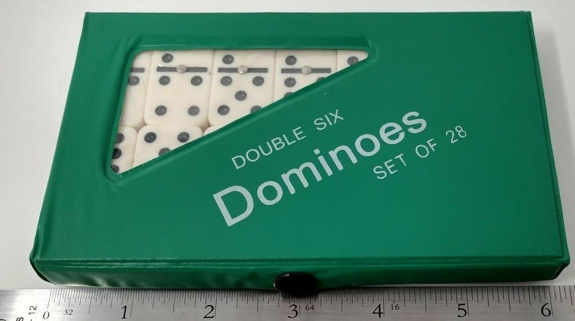 DOMINOES ONLINE DOUBLE SIX GAME MEDIUM SET 28 TILES & CASE/FREE DOMINO SALE