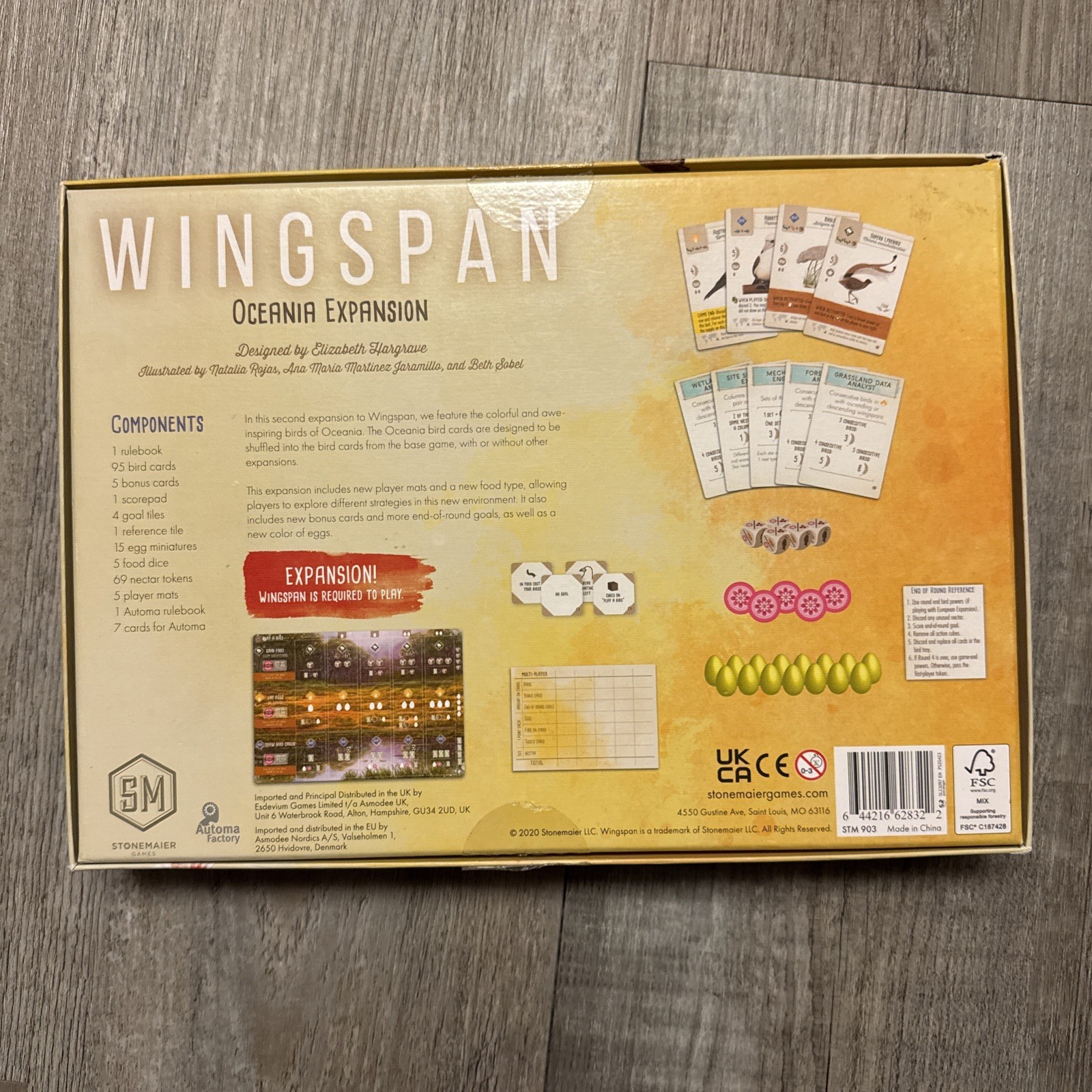 Oceania Expansion Wingspan Board Game by Stonemaier Games BOX ONLY