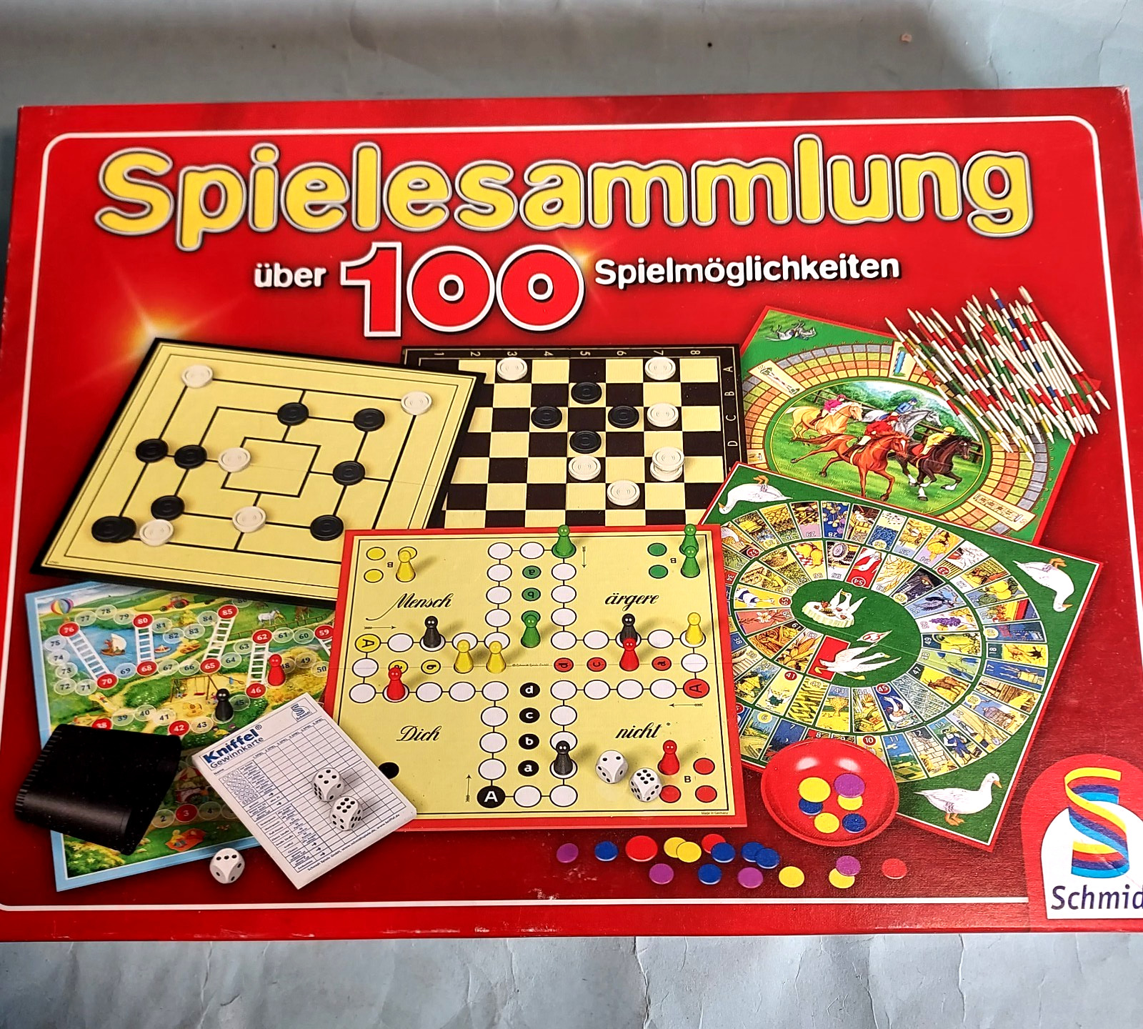 Vintage Spielesammlung Game Box Complete Multiple Games Schmidt New Unused 1972