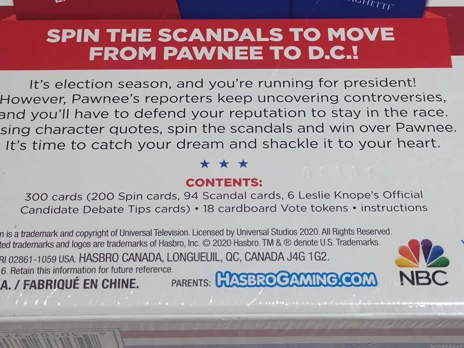 Parks & Recreation Knope For President Party Card Game NBC SEALED