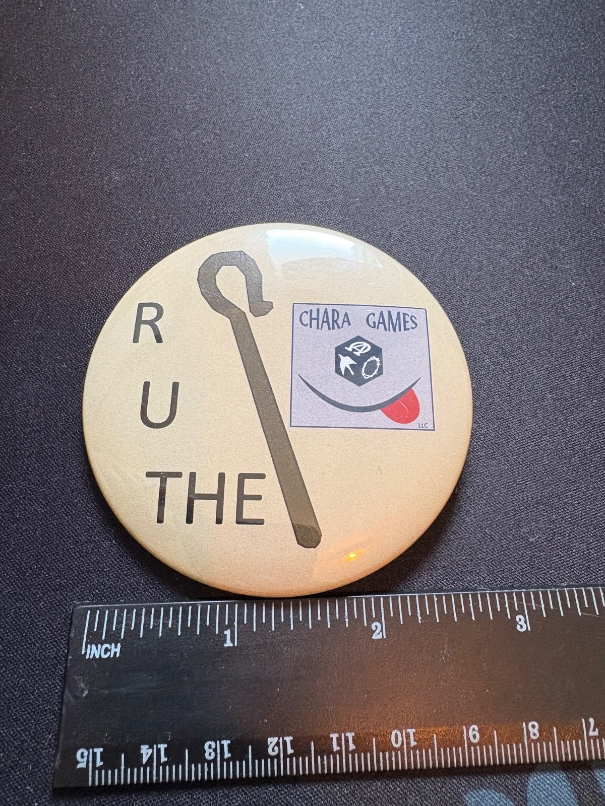Chara Games Metal Button From Origins Game Fair – R U The Crook