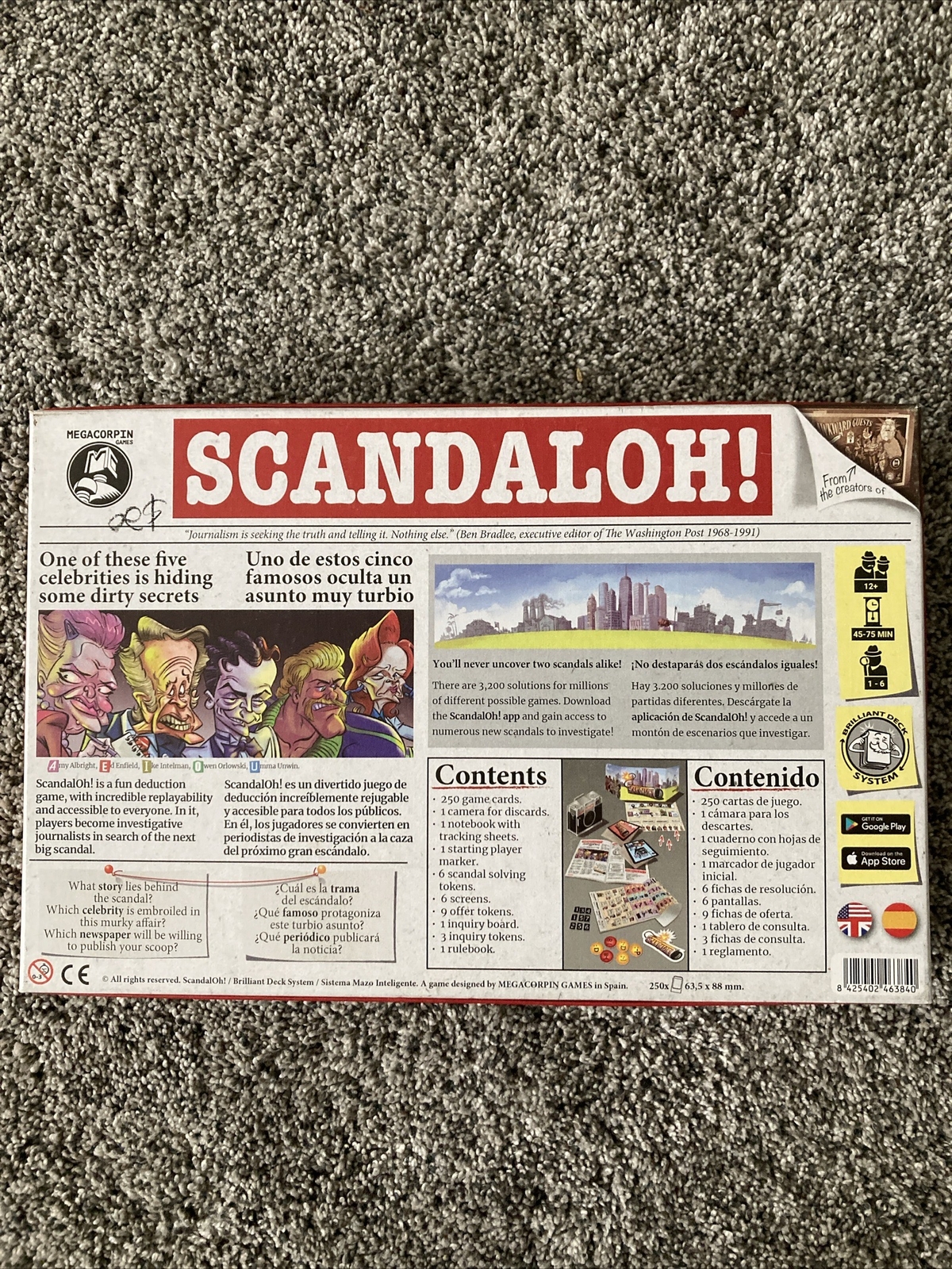 Megacorpin ScandalOh Mystery Board Game for 1 to 6 Players Ages 12 Years and Up