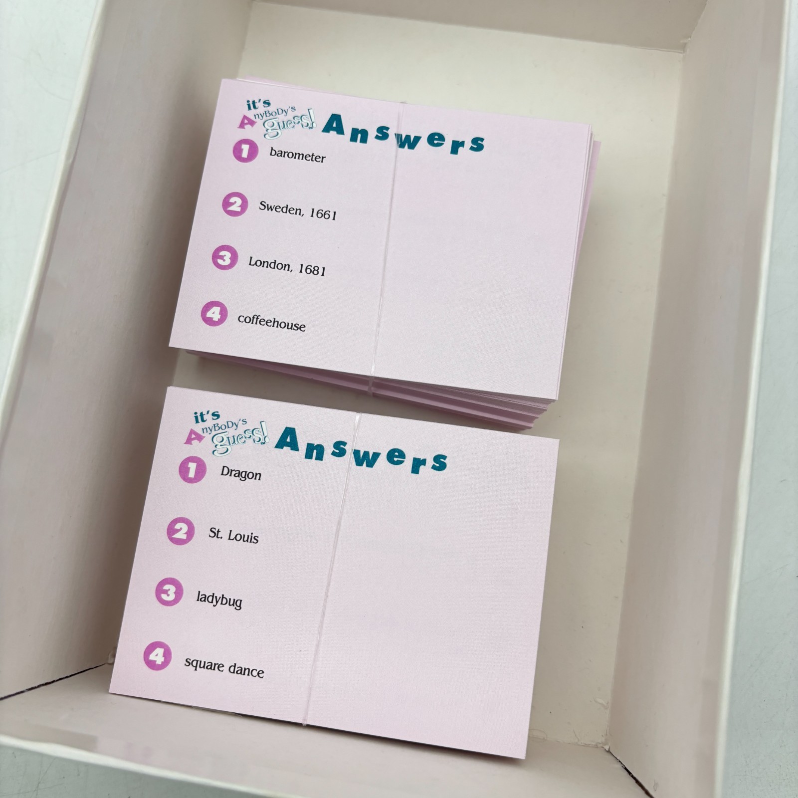 It’s Anybody’s Guess Trivia Game COMPLETE Talicor Aristoplay 1999 Guessing