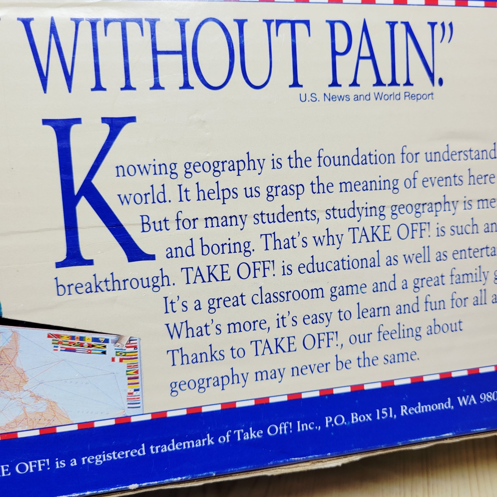 Vintage Take Off Board Game Teaches Geography Updated World Map