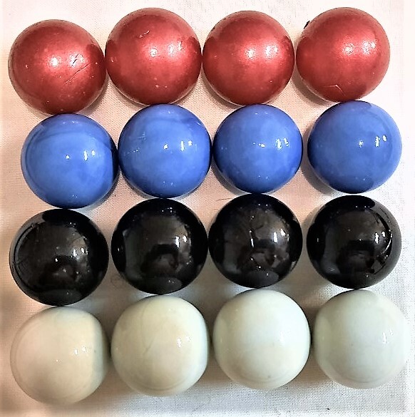 1 INCH 16 Opaque 25mm 4 each 4 Four Colors Solid Glass Marbles Balls Free Ship