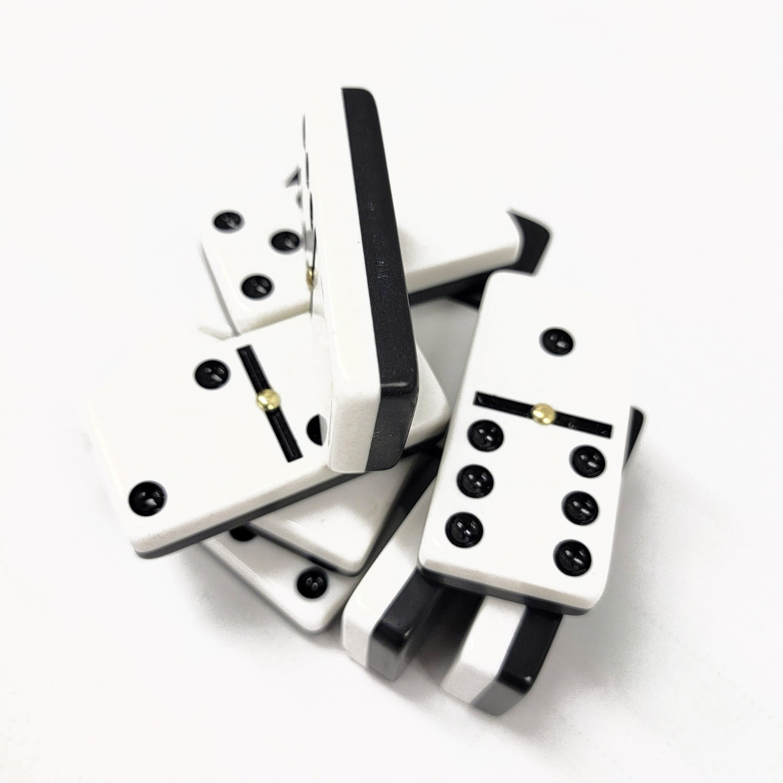 Domino Double Six 6 Black-White Two Tone Jumbo Pro Size Spinners – Wood Box