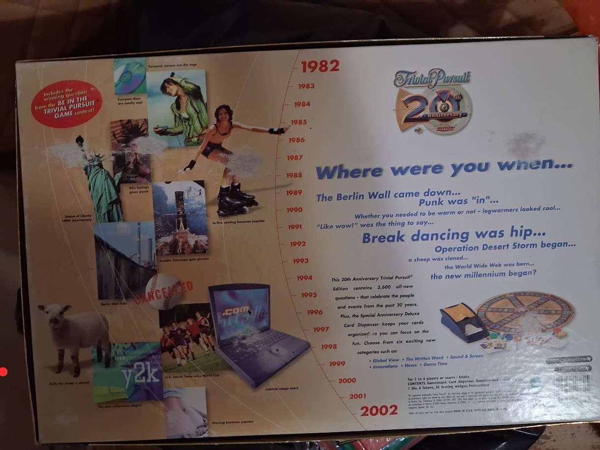 Trivial Pursuit 20th Anniversary Edition (2002) – Brand New – FREE FedEx 2-day