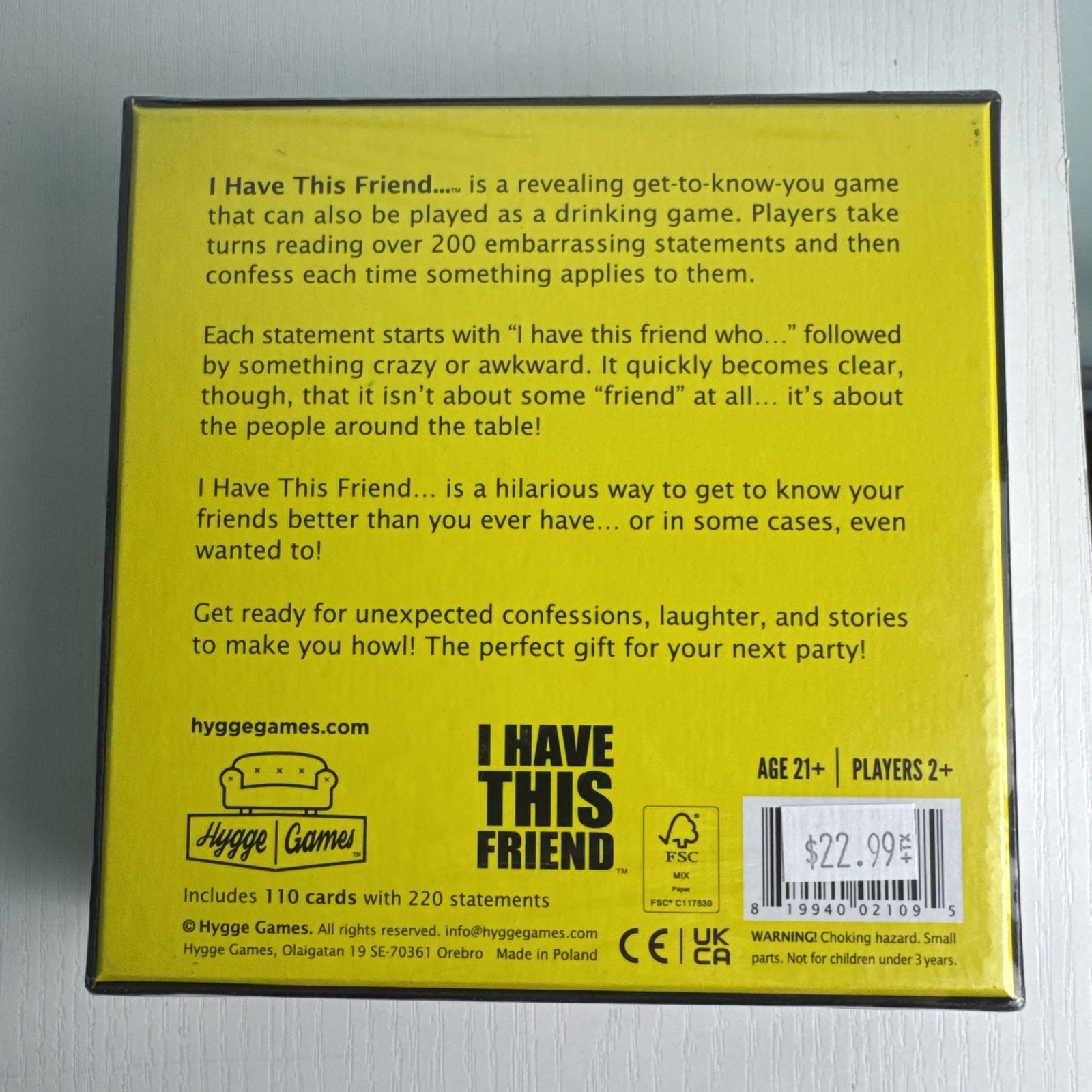 I Have This Friend The Adult Party Game Hygge Games BRAND NEW AND SEALED