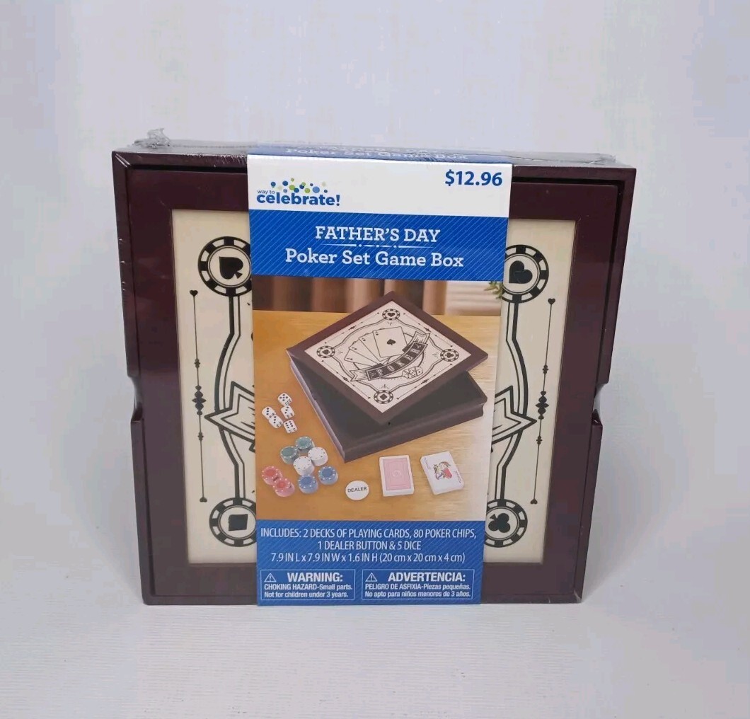 Poker Chips Cards Dice Set Game Box New Father’s Day Gift Idea