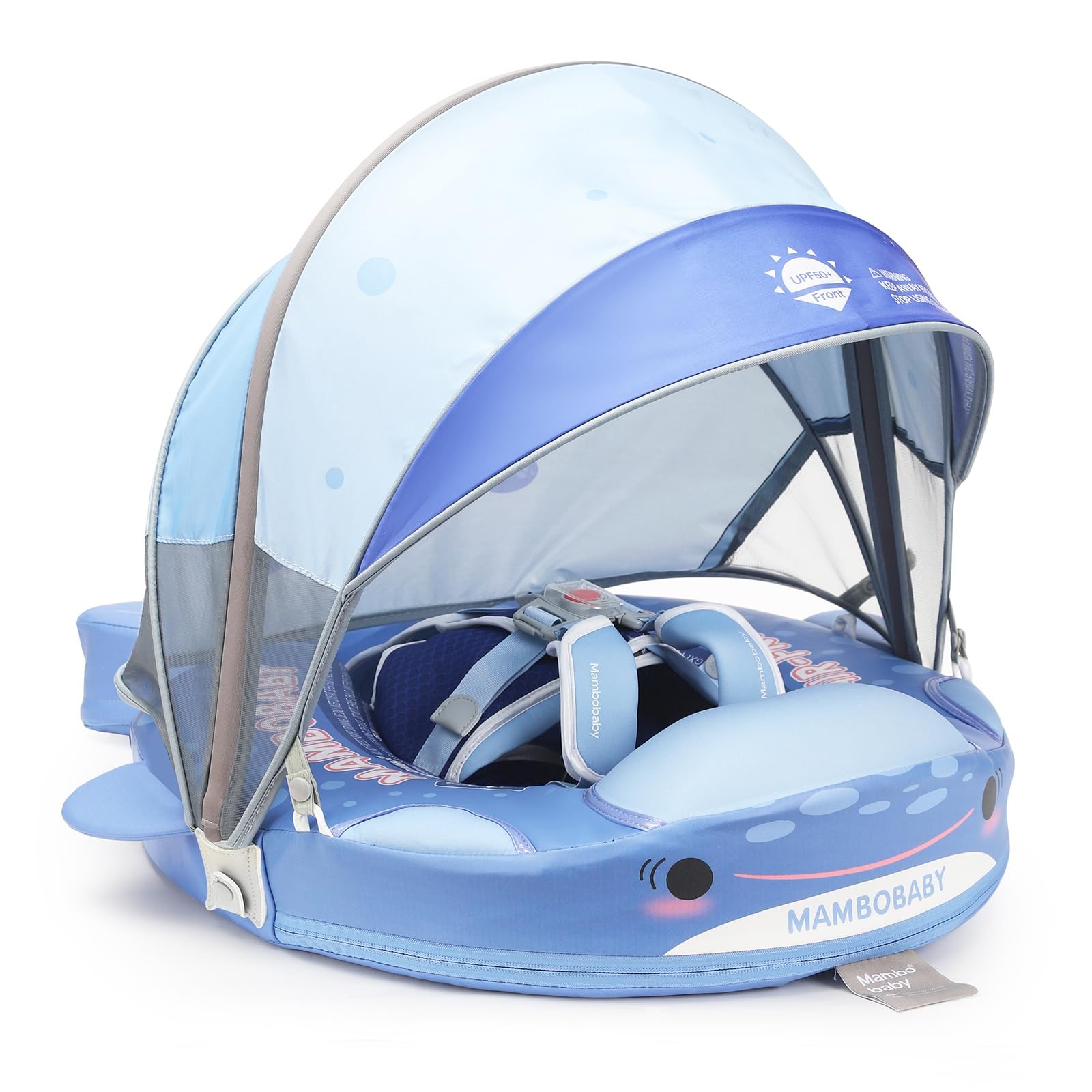 Baby Float Non Inflatable Canopy Sun Protection 3-24 Months Shark Mambobaby Tail