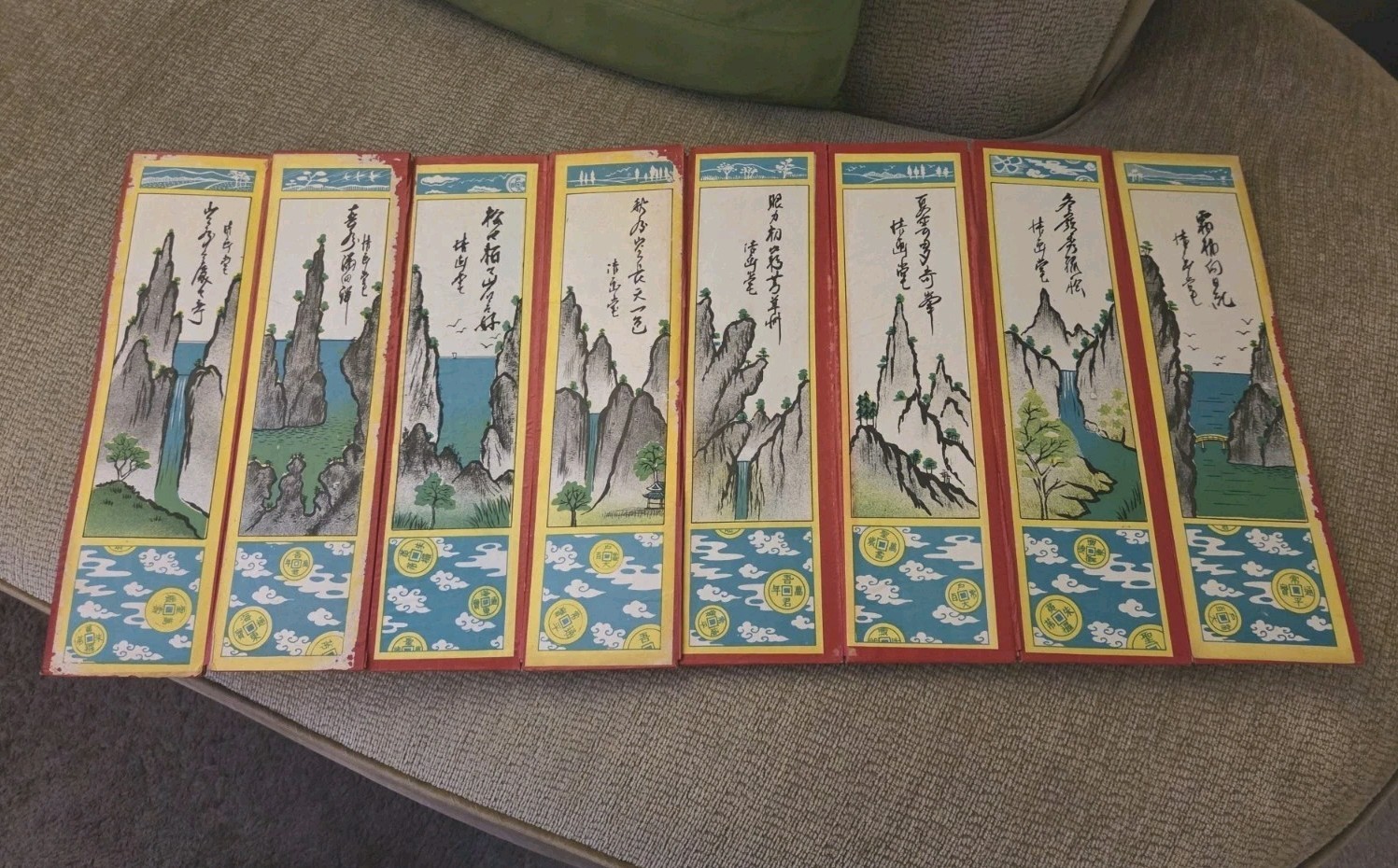 Vintage Korean Pung Poong Game Board With Vintage Print Graphics