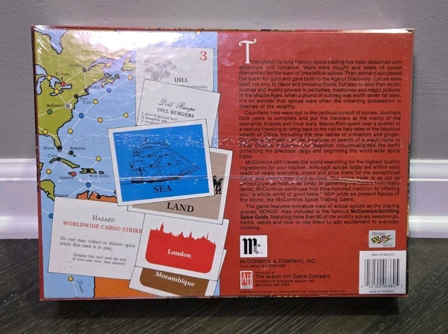 Avalon Hill 1988 – Spices of the World Game McCormick Company New Sealed