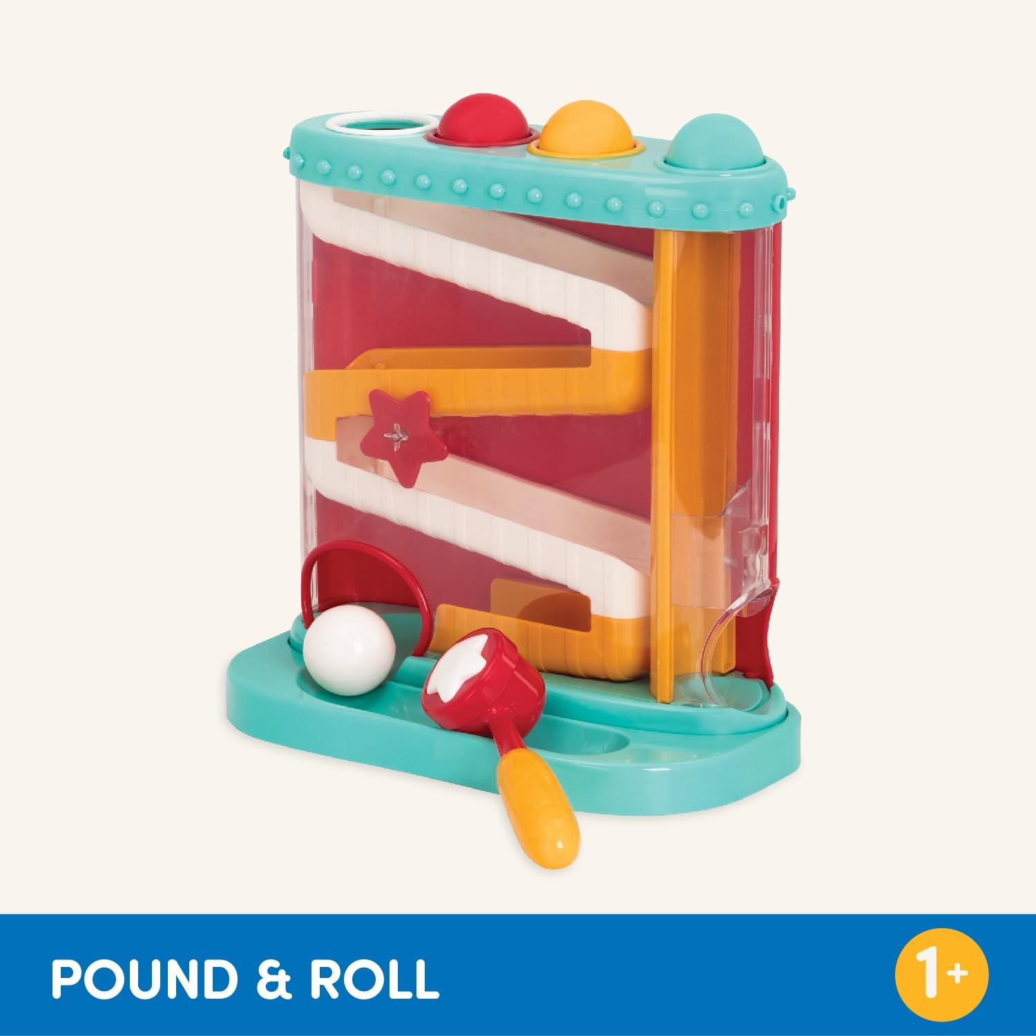 Pound-a Ball Toy Maze Fine Motor Skill 12+ Months Light Blue Battat