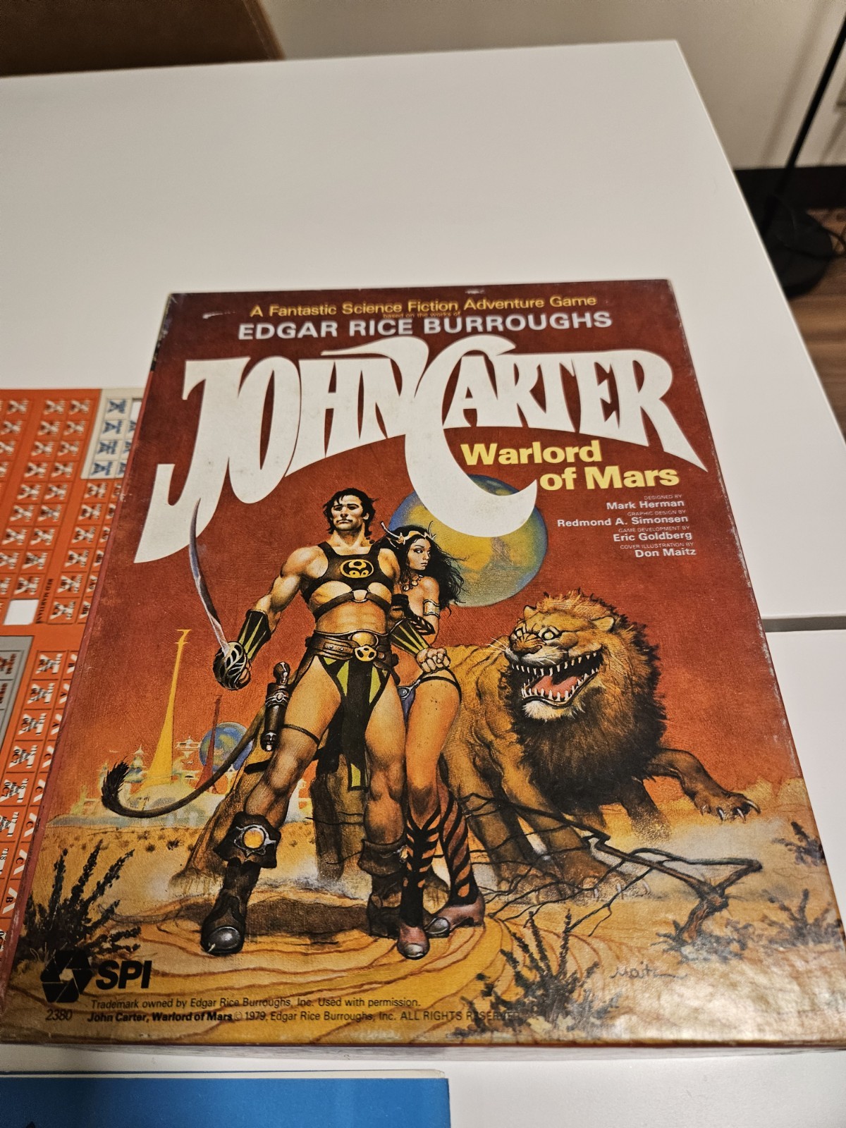 SPI Wargame John Carter – Warlord of Mars Bright Box, Unpunched cards Crisp Book
