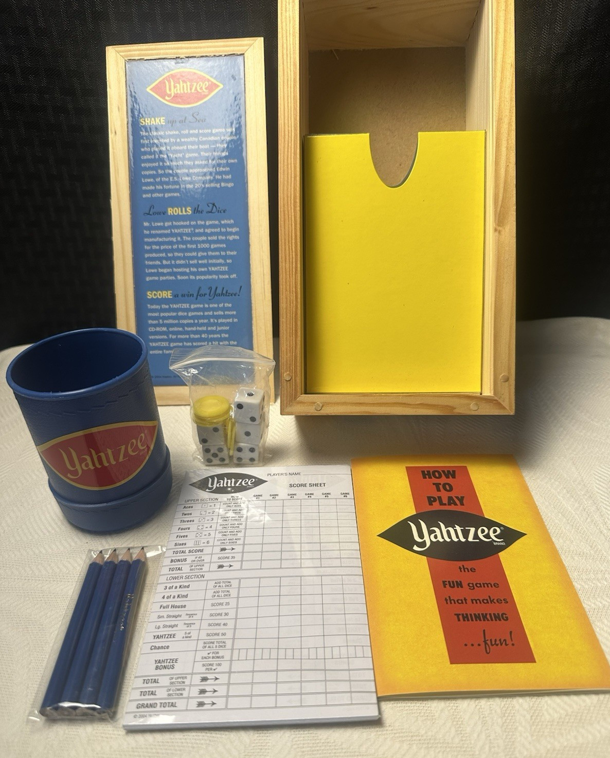 Yahtzee Nostalgia Games Series 2007 Wood Box Hasbro Parker Brotherse Brand New