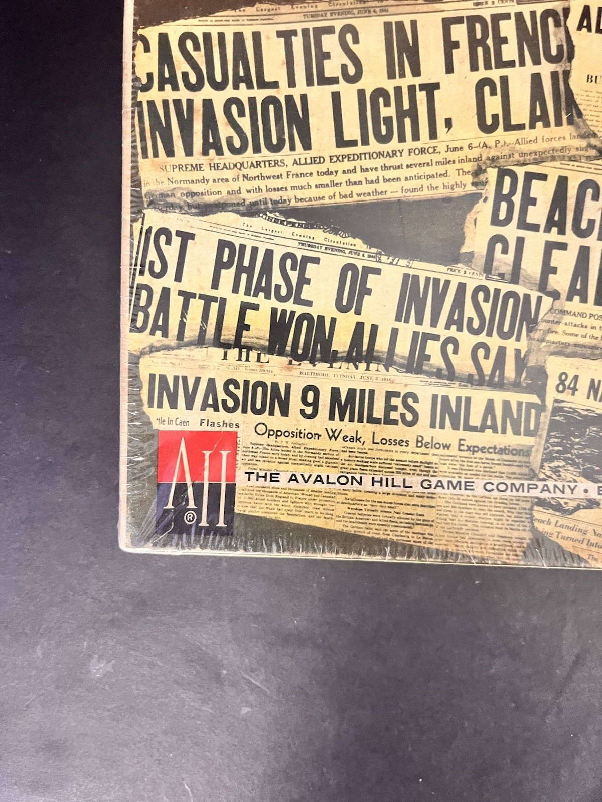 Avalon Hill D-Day 508 World War II Board Game 1961 Realistic Tournament Punched