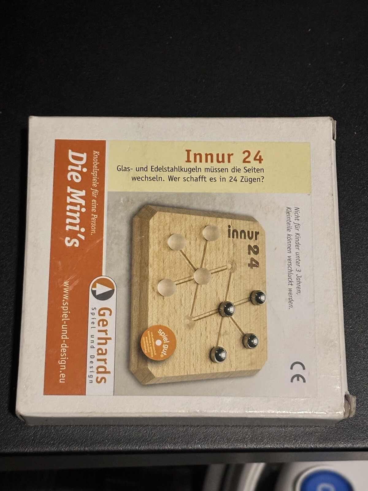 Gerhards Innur24 Mini Solitaire Game – Made in Germany – COMPLETE SET w/ Instruc