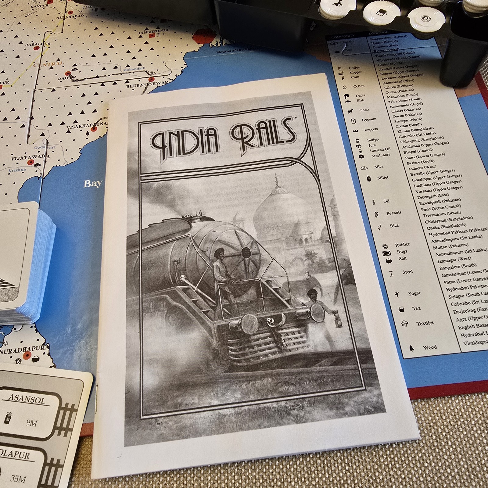 Vintage 1998 Mayfair Games Inc India Rails Board Game Train Theme Complete #489