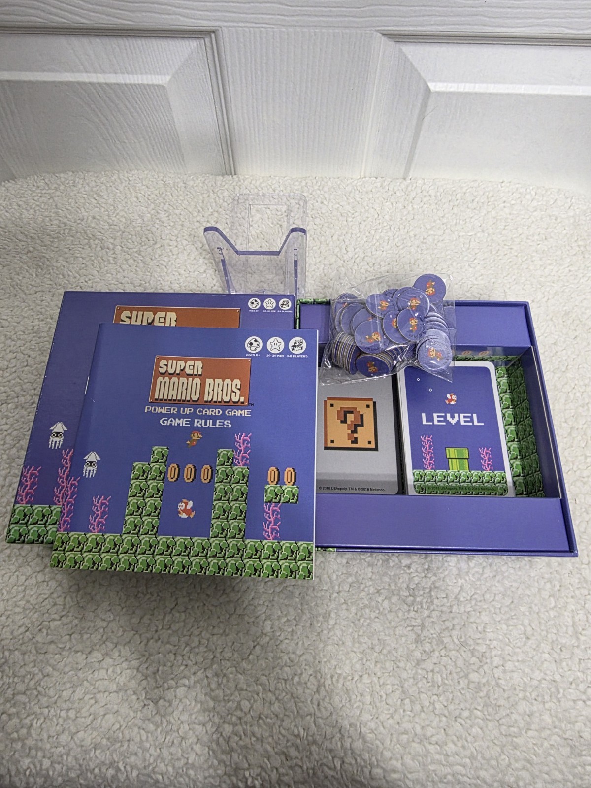 Super Mario Bros. Power Up Card Game, 100% Complete 3-8 players, 2017, Nintendo