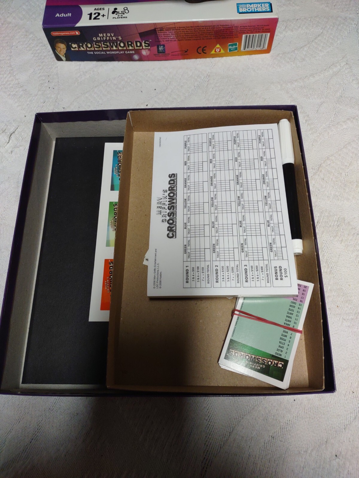 Merv Griffin’s Crosswords Social Wordplay Board Game 2008 Parker Brothers