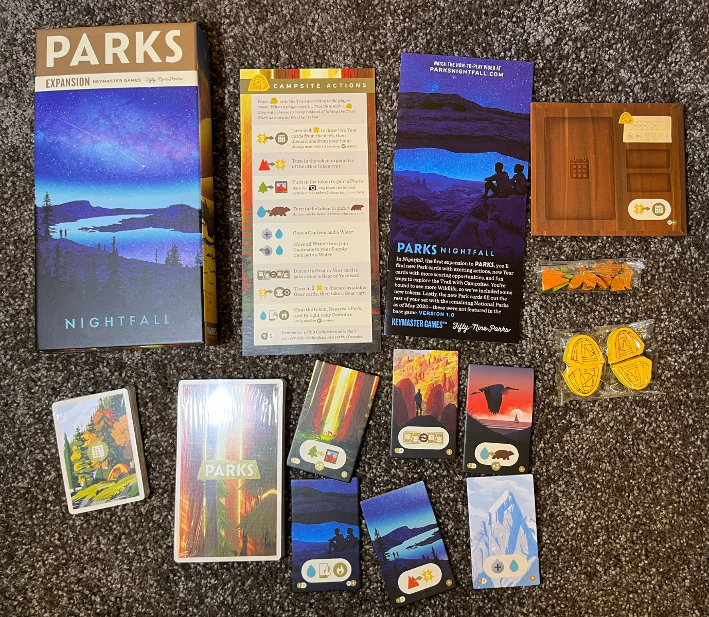 Keymaster Games: PARKS Board Game 1st Ed + Nightfall & Wildlife Expansions (NIS)