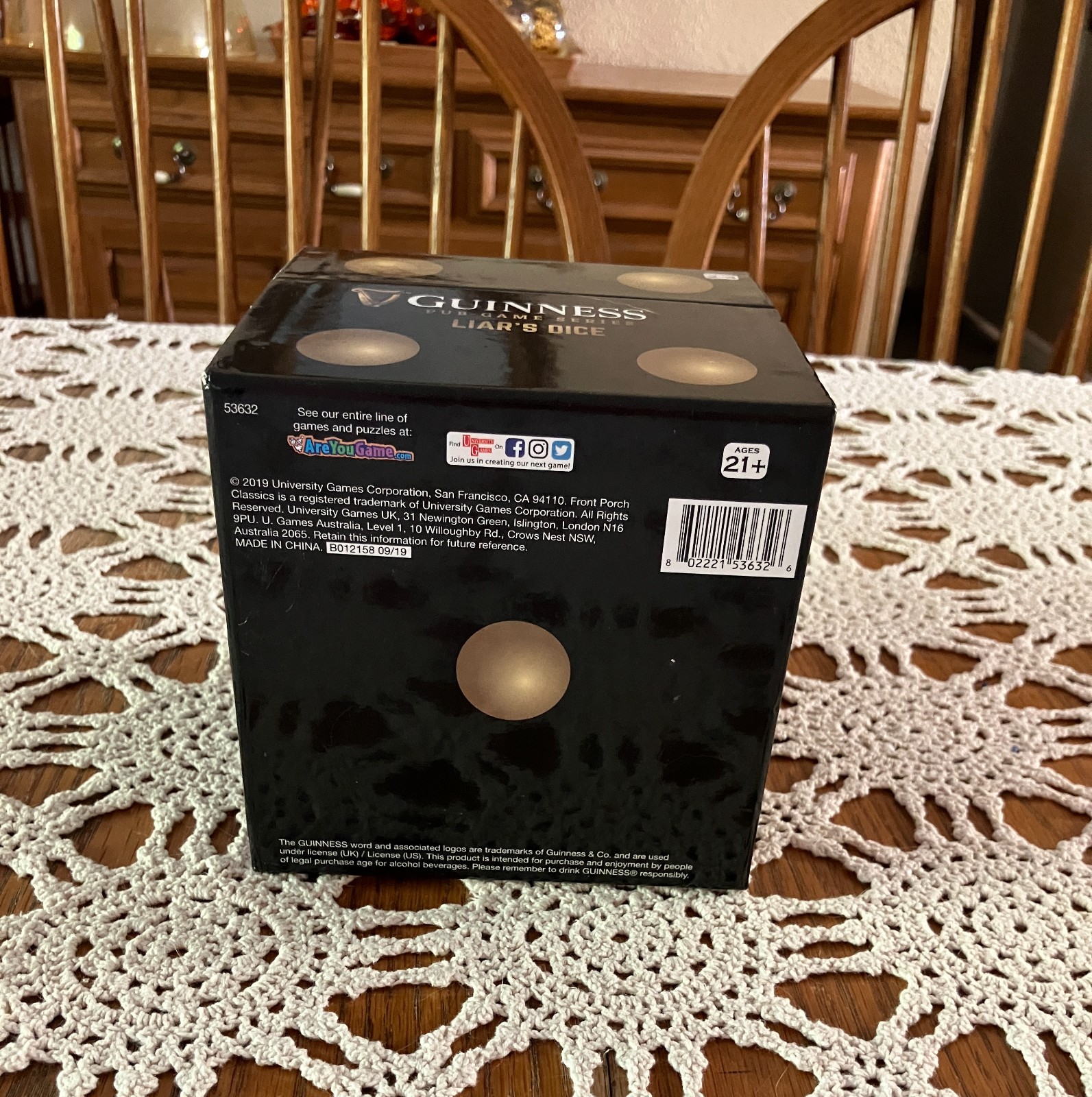 2019 University Games Guinness Pub Game Series Liar’s Dice