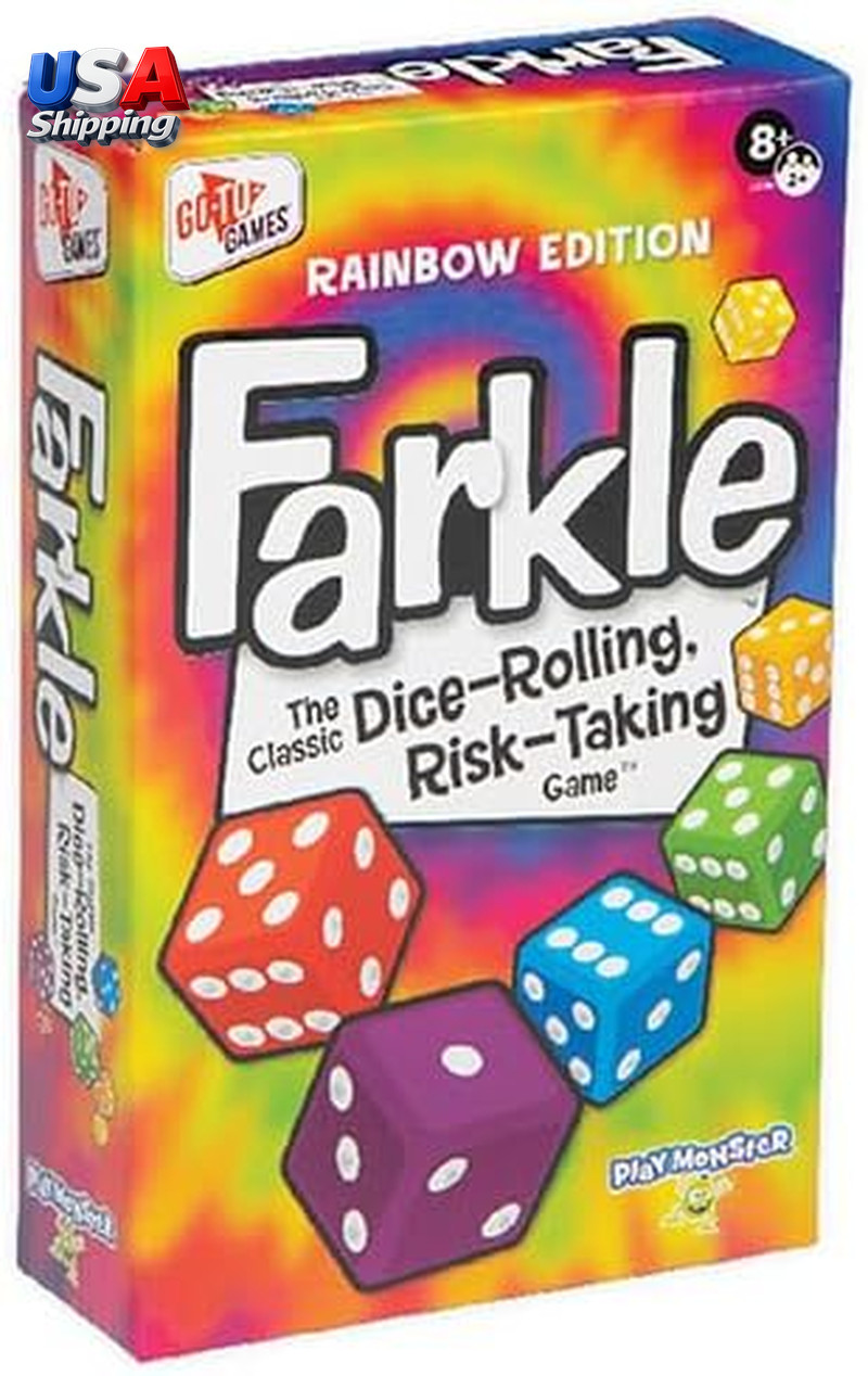 Dice Game Farkle Classic Rainbow for Kids Family Travel Games Age 8+