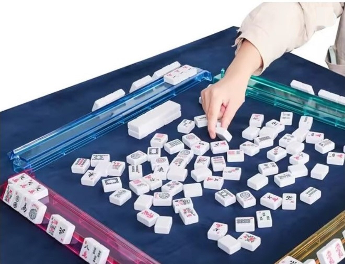Mahjong Racks American Western Mah Jongg Combo Racks and Pushers Set /4 with Bag