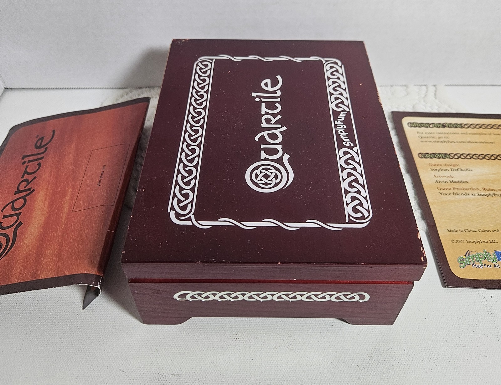 Simply Fun Quartile Game Family Tile Dominoes Math, 2-6 Players, Wooden Ages 5+