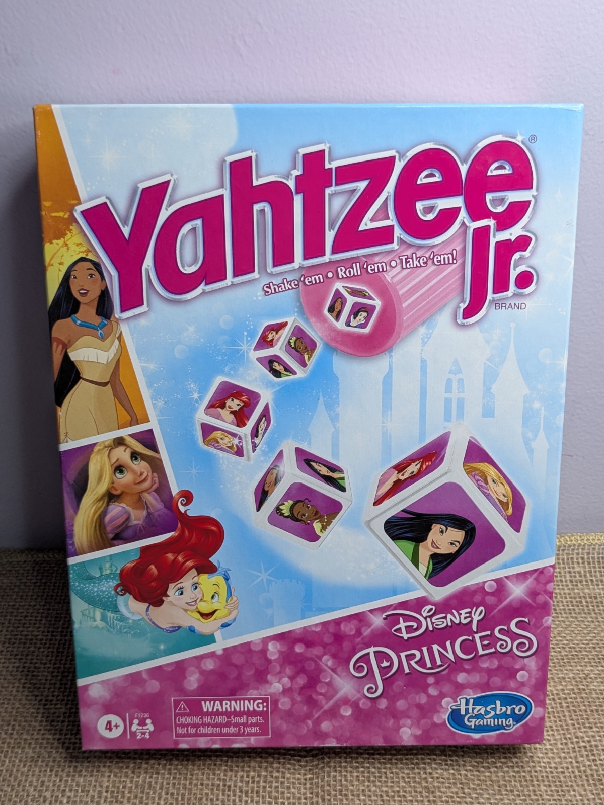 Yahtzee Jr – Disney Princess – Hasbro Dice Game Complete Ariel Tiana Rapunzel
