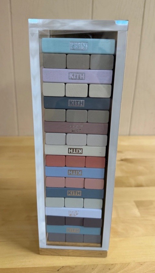 KITH FOR JENGA WOODEN GAME AND CASE PASTEL COLORS NO ORIGINAL BOX AUTHENTIC