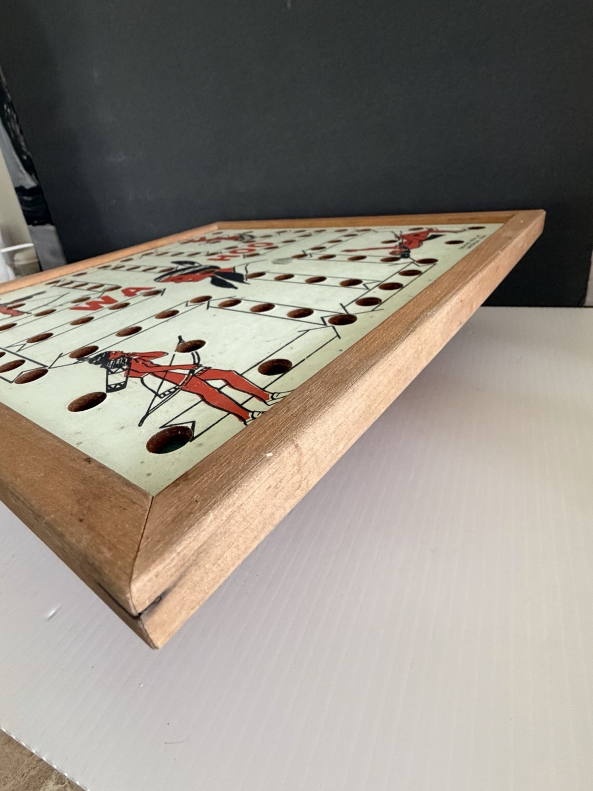 Vintage Creative Ideas Inc. WA HOO Marble Board Game, Board Only Reversible Flaw