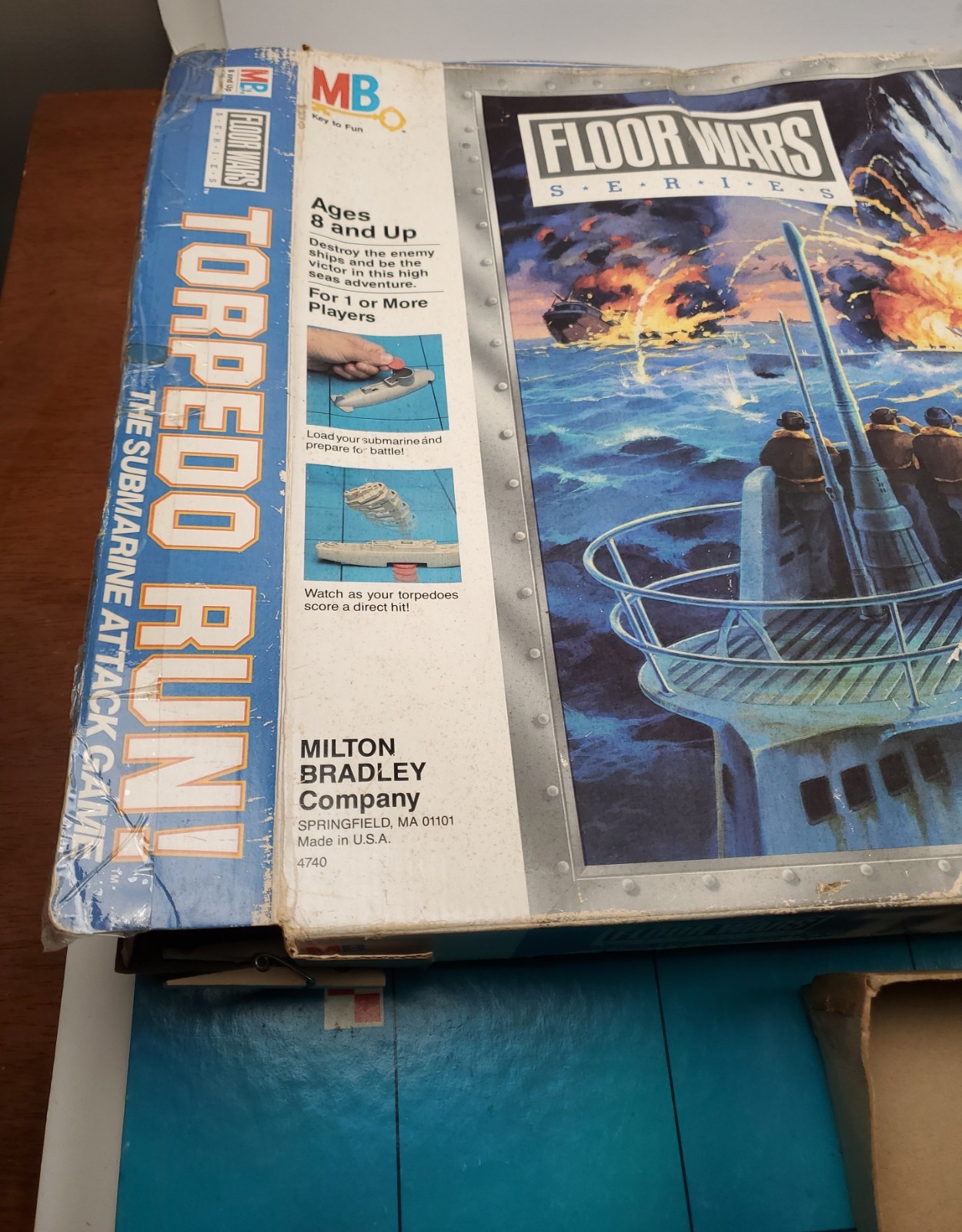 Torpedo Run Board Game Floor Wars Complete Milton Bradley 1986 G+