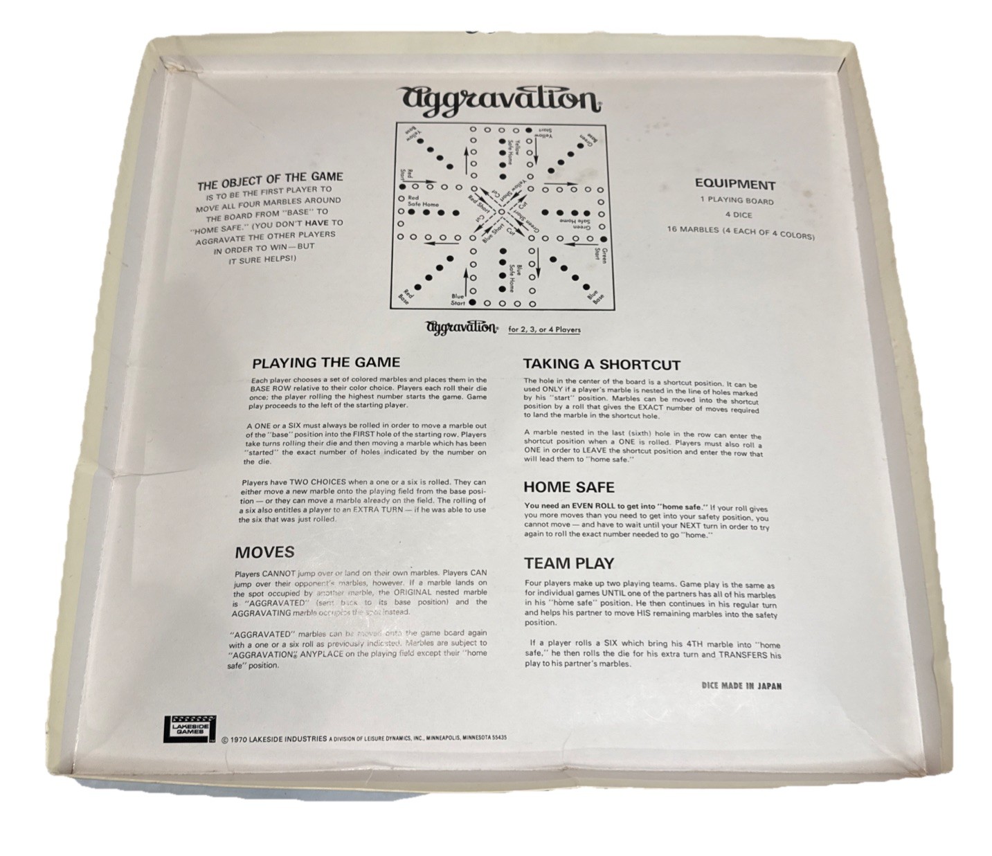Vintage AGGRAVATION Standard Edition Board Game (1970) Lakeside Games – COMPLETE