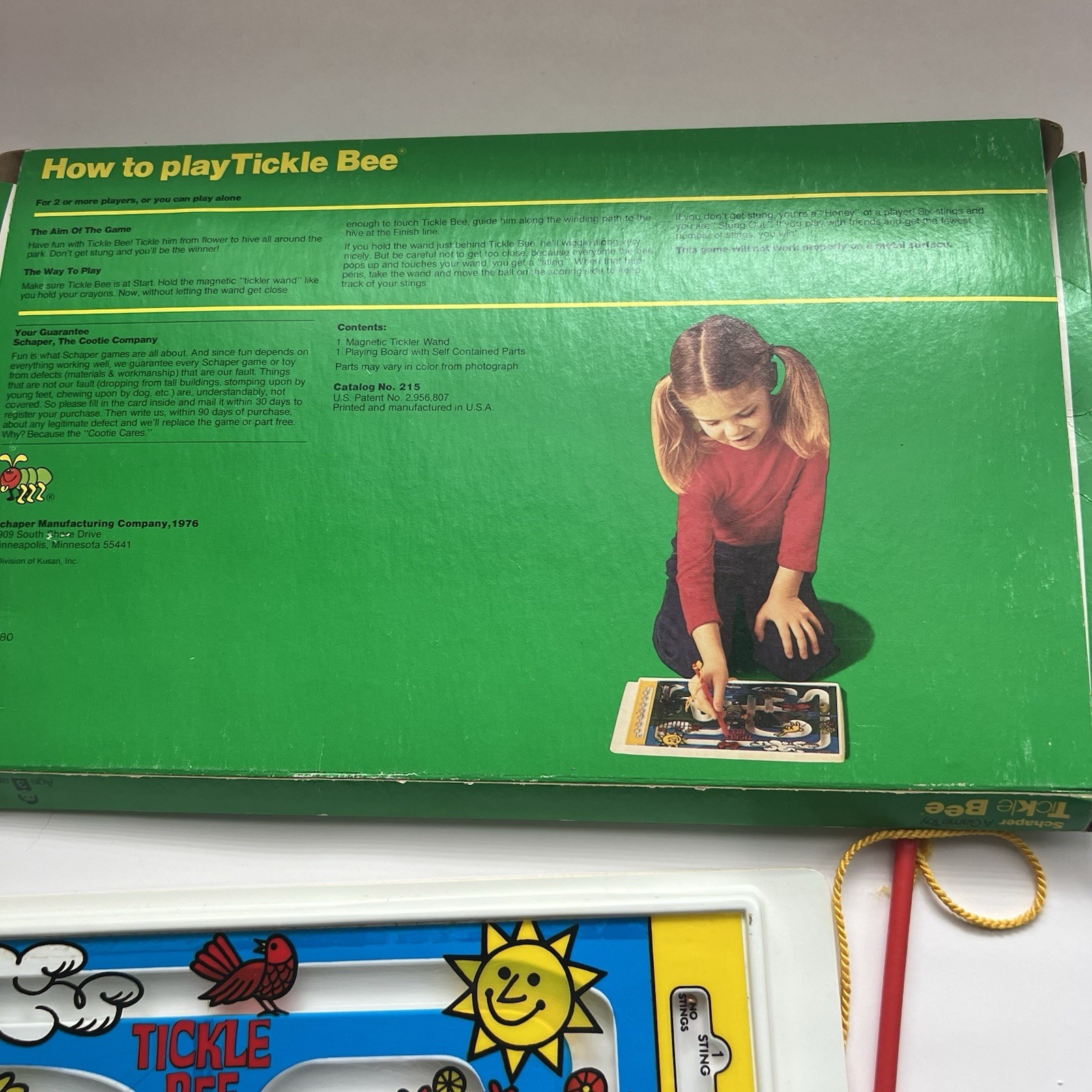 Vintage 1976 Schaper Tickle Bee Magnetic Maze Board Game Complete in Box #215