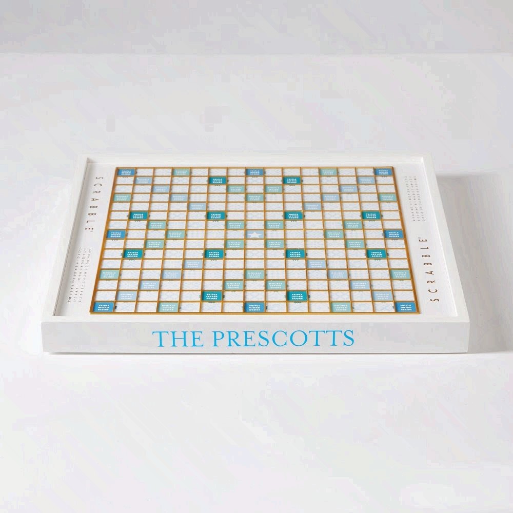 Scrabble Coastal Wood Game Set Deluxe Mark & Graham Coastal Edition Board